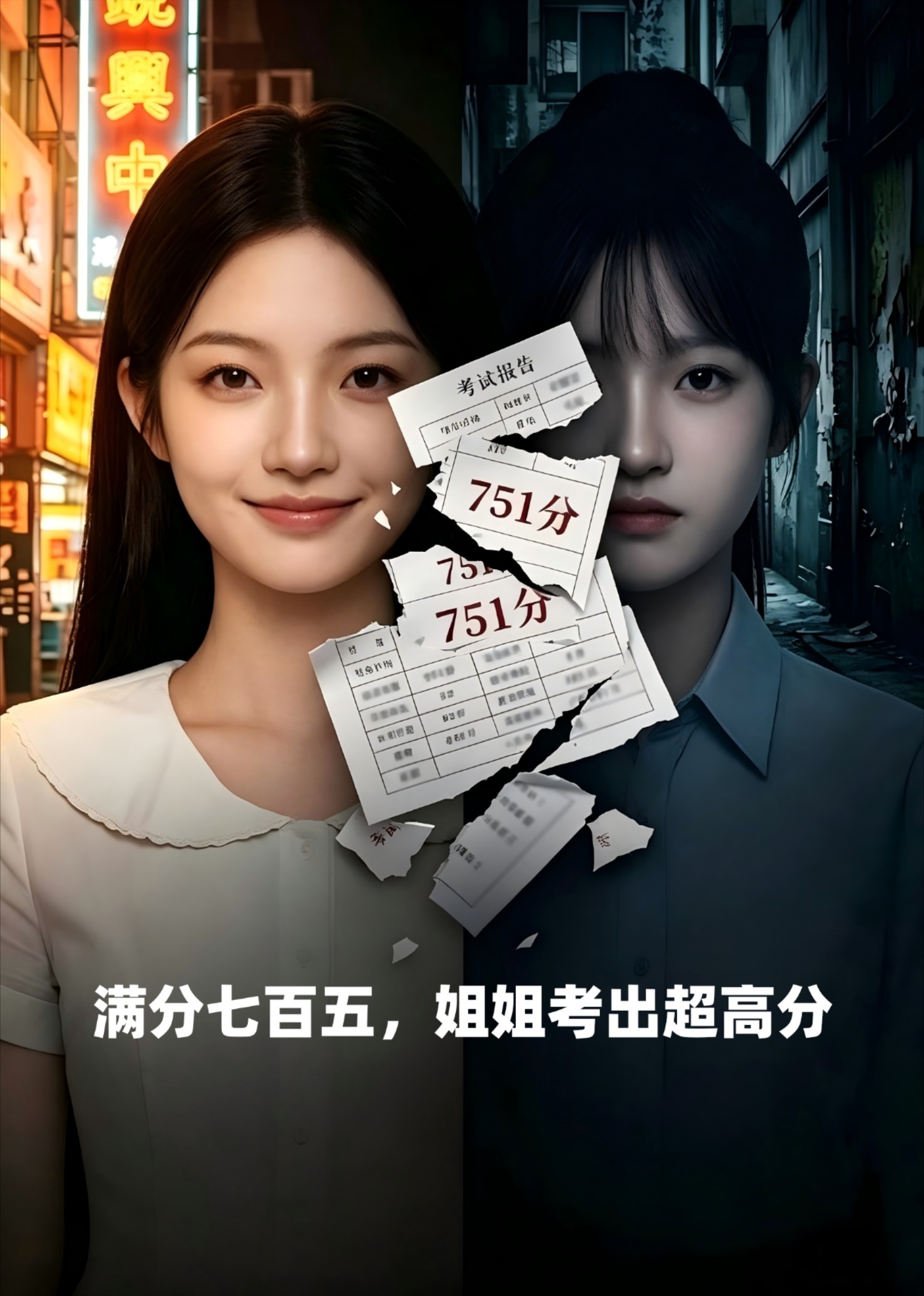 满分七百五，姐姐考出超高分