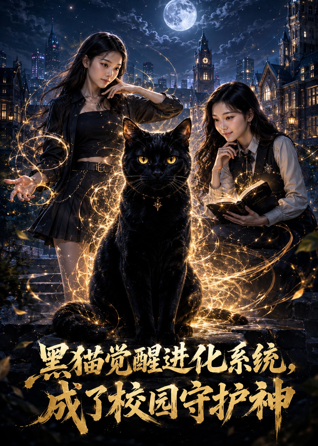 黑猫觉醒进化系统，成了校园守护神封面图