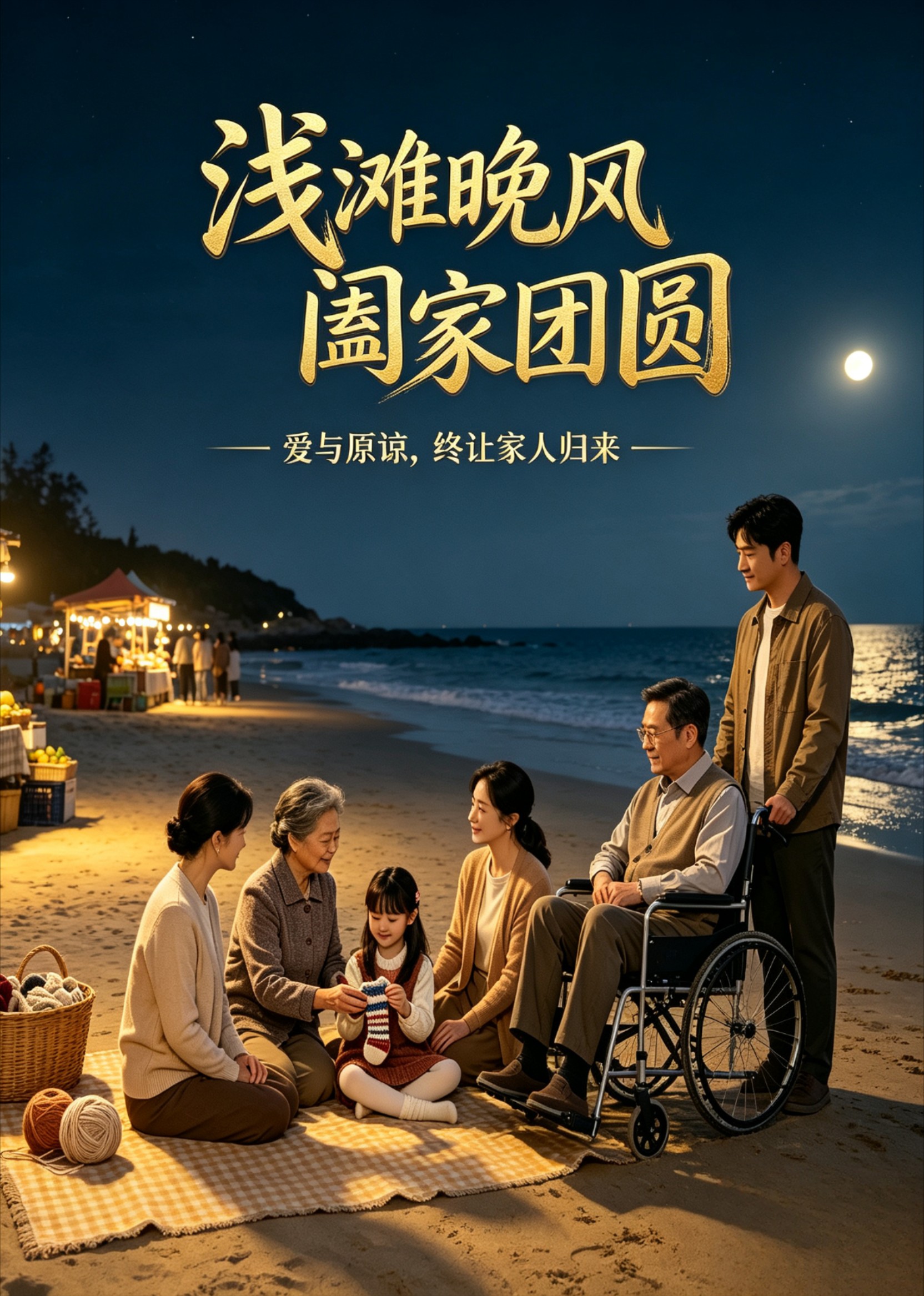 浅滩晚风阖家团圆