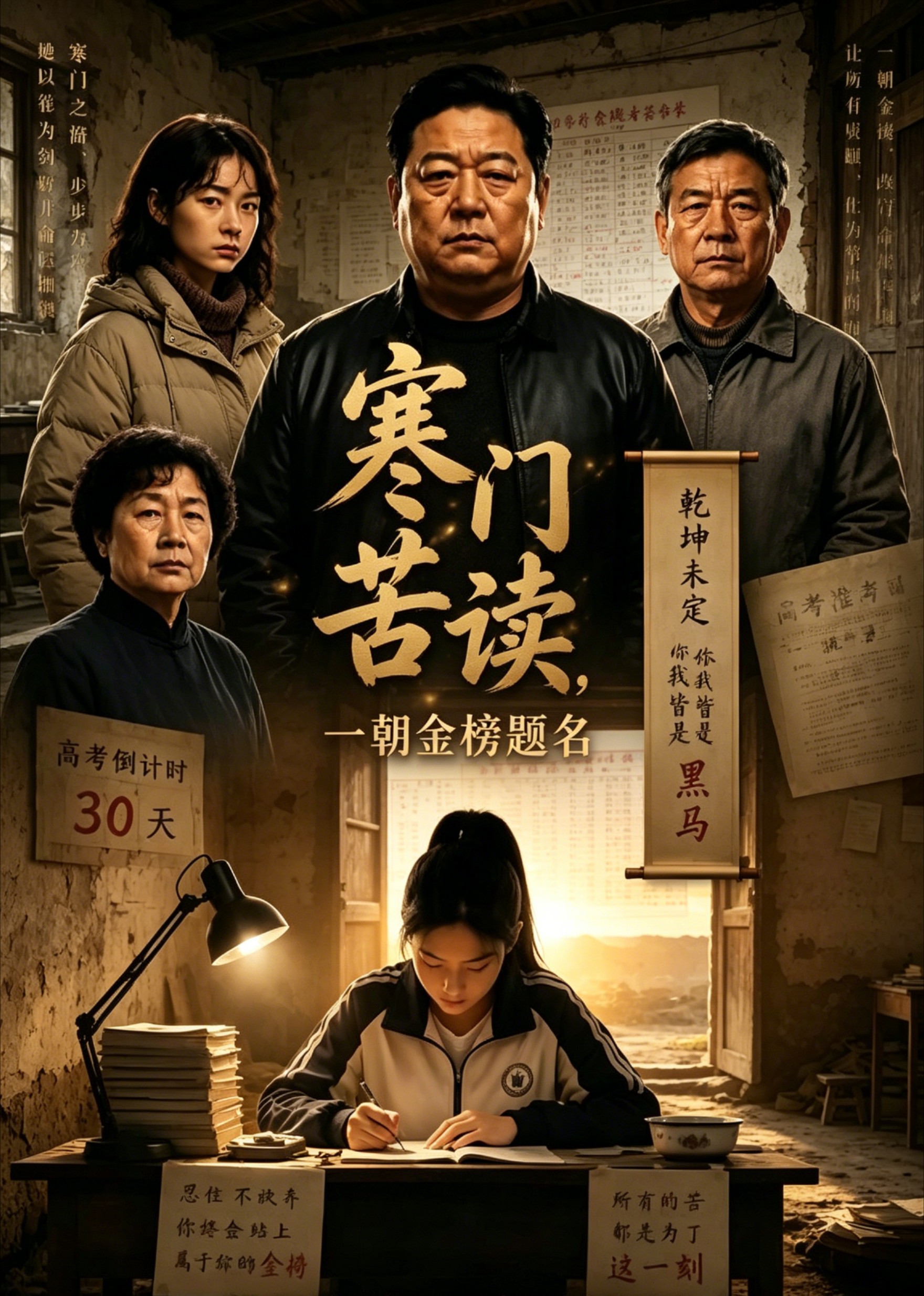寒门苦读，一朝金榜题名