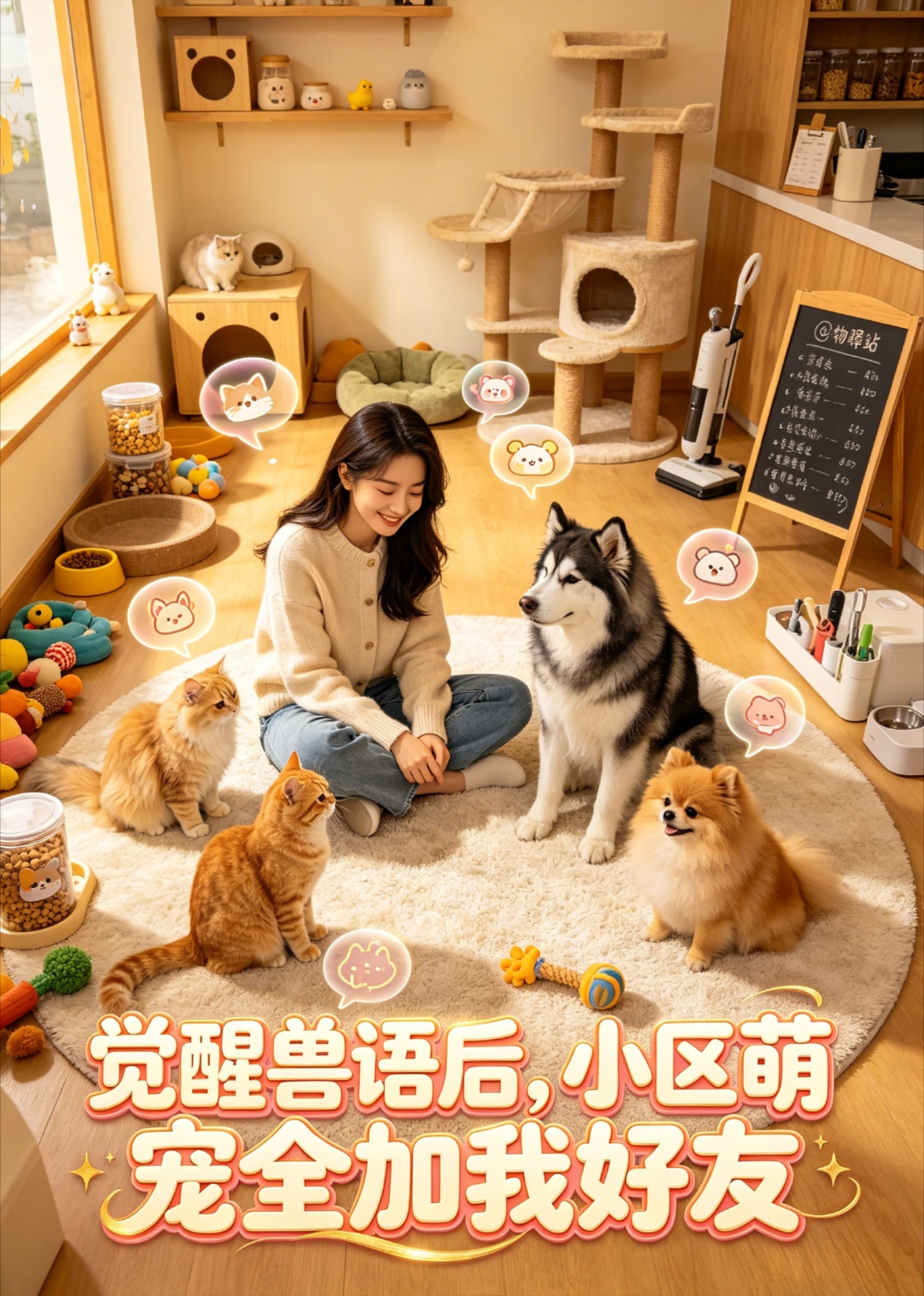 觉醒兽语后，小区萌宠全加我好友