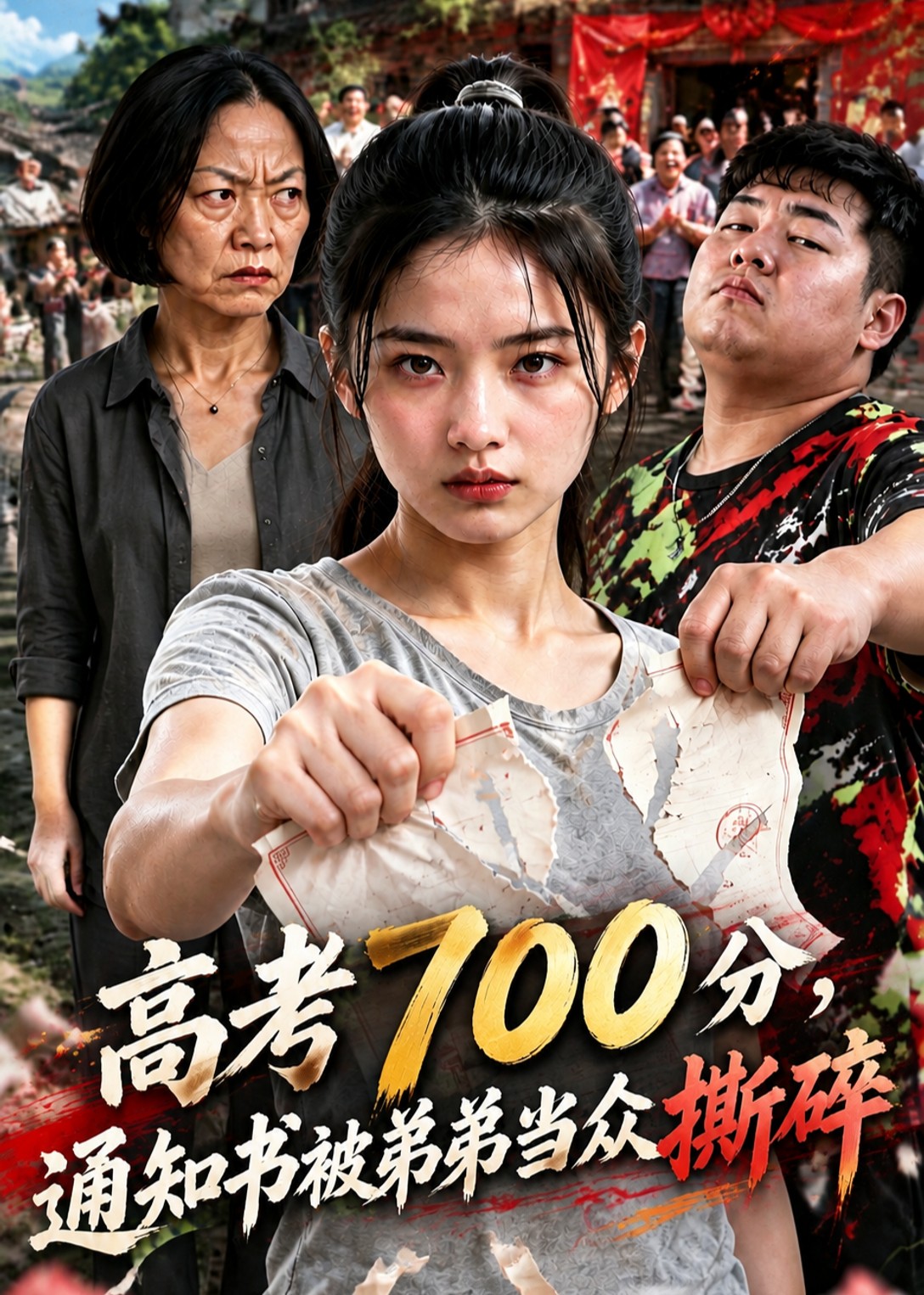 高考700分，通知书被弟弟当众撕碎