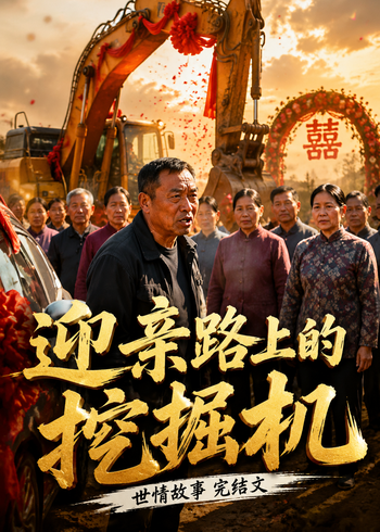 迎亲路上的挖掘机