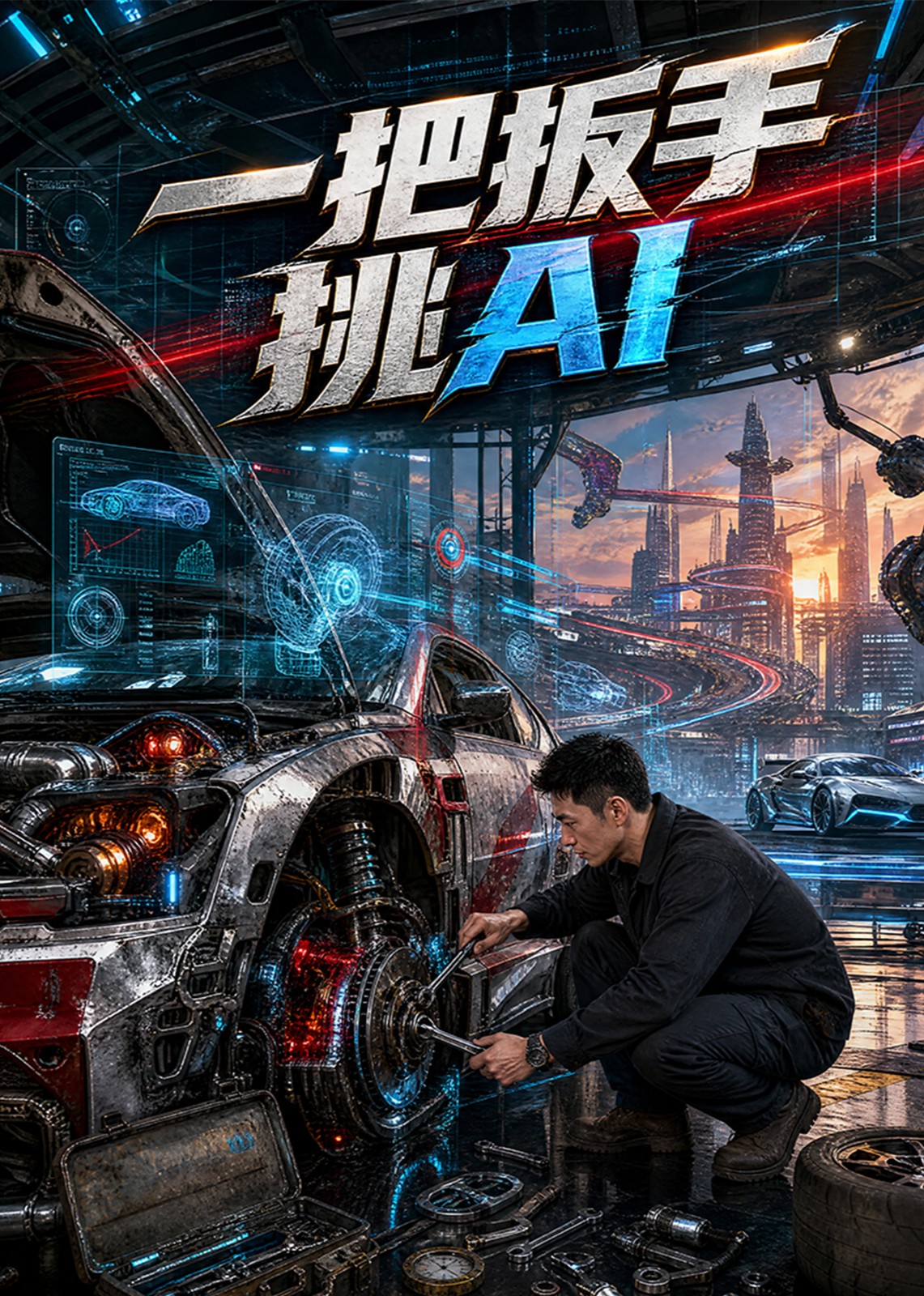 一把扳手挑AI封面图
