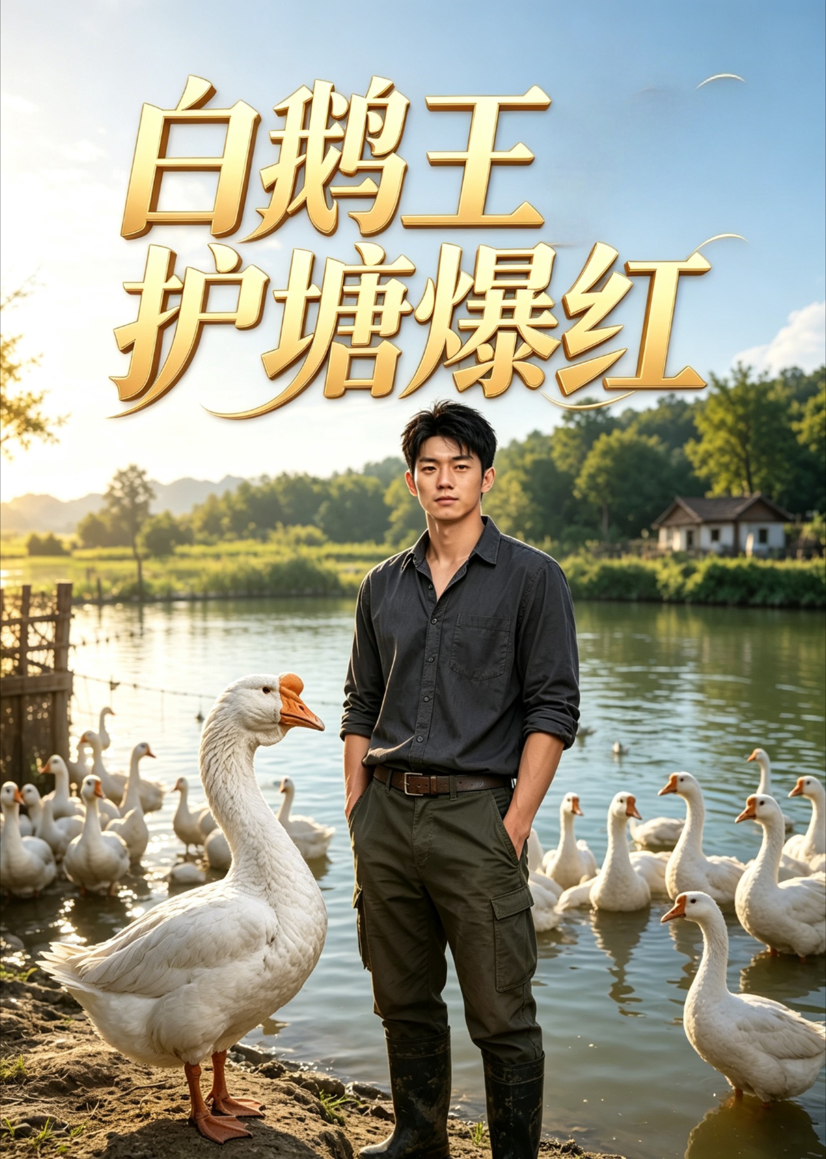 白鹅王护塘爆红
