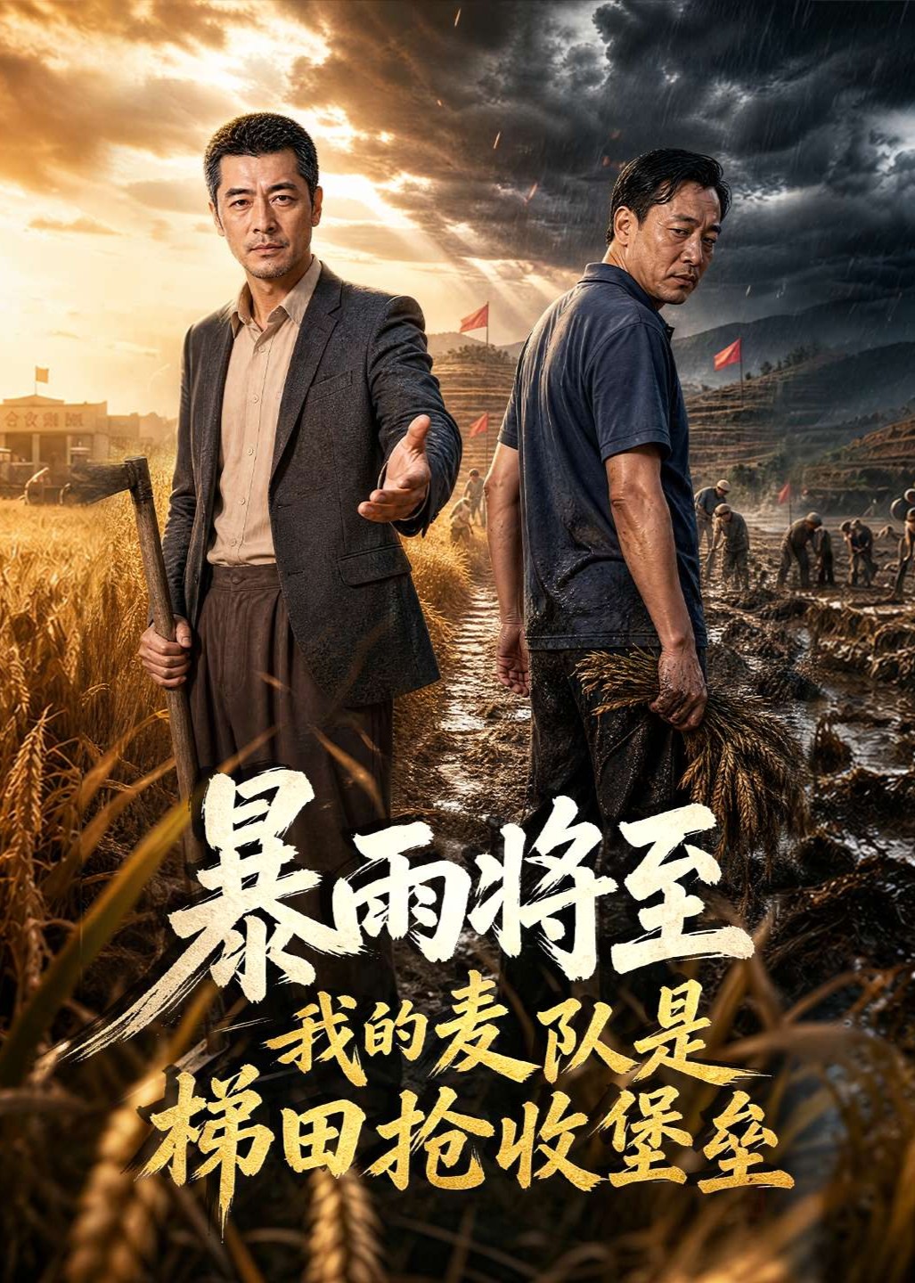 暴雨将至我的麦队是梯田抢收堡垒