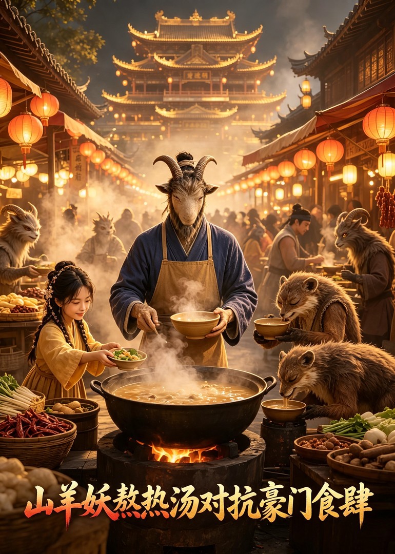山羊妖熬热汤对抗豪门食肆