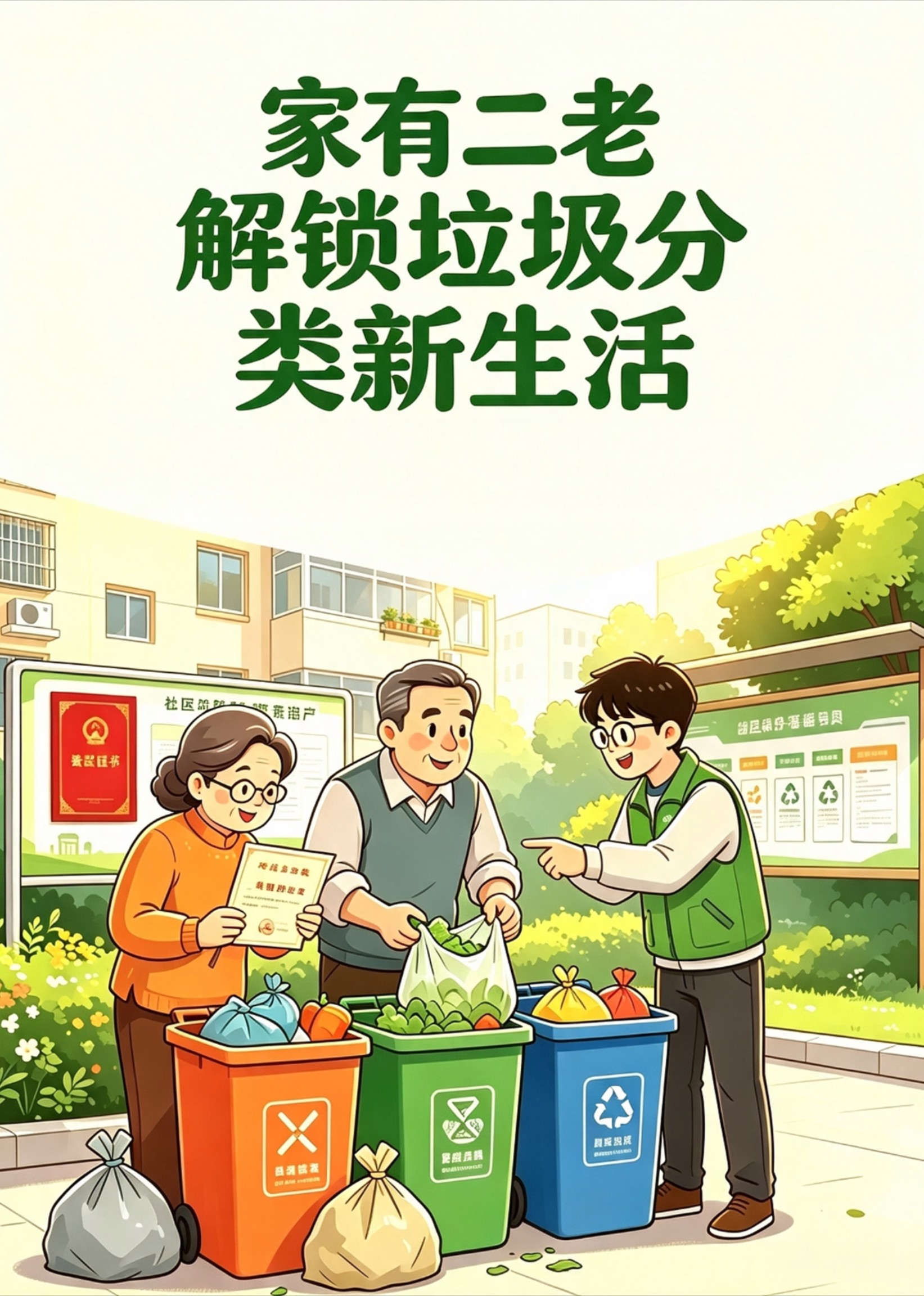 家有二老解锁垃圾分类新生活