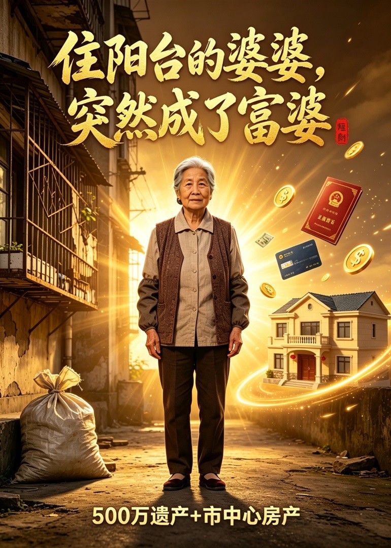 住阳台的婆婆，突然成了富婆封面图