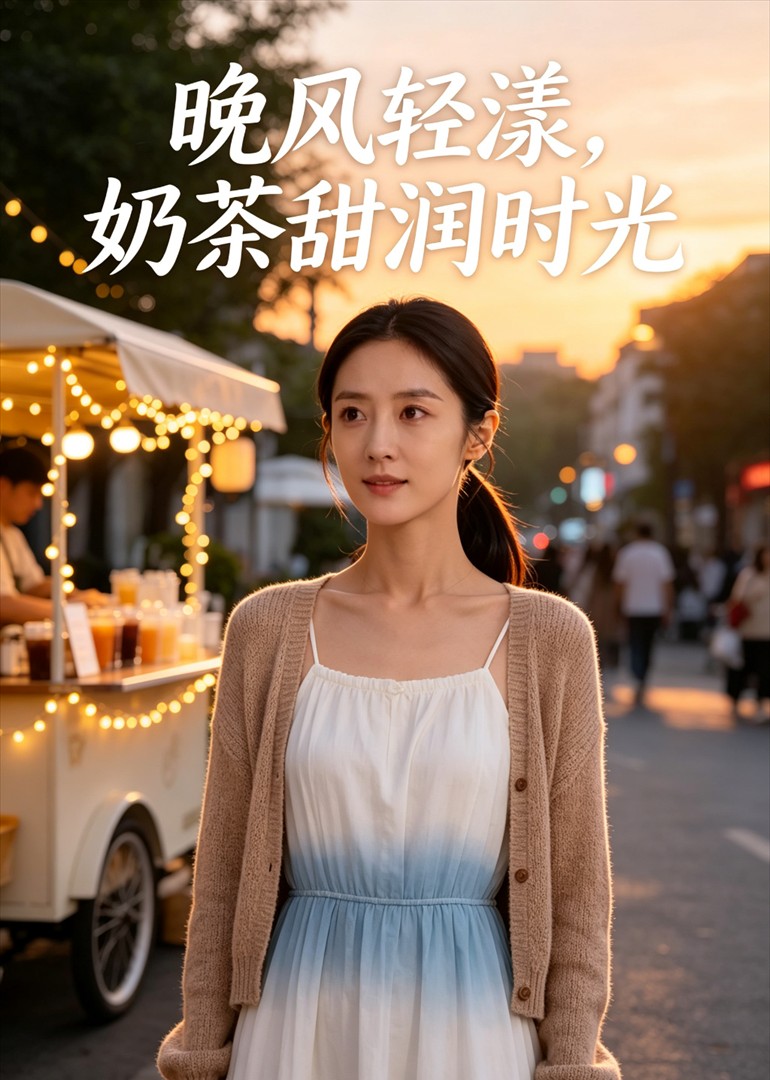 晚风轻漾，奶茶甜润时光