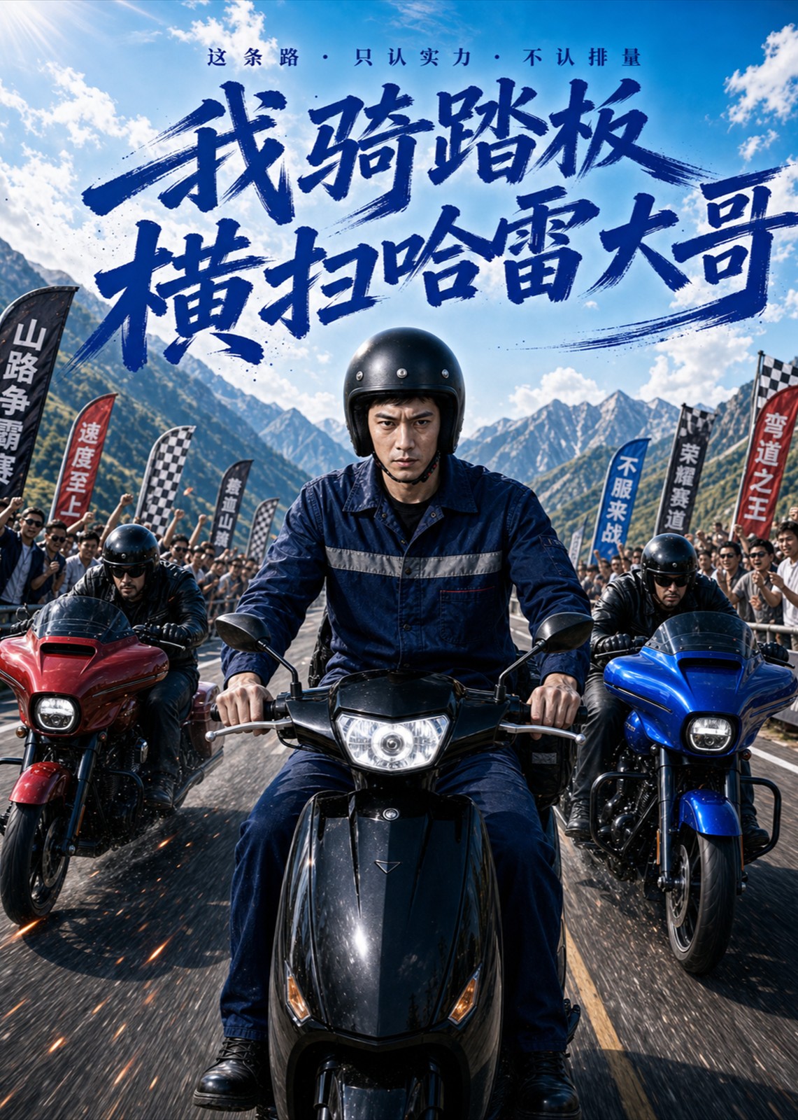 我骑踏板横扫哈雷大哥