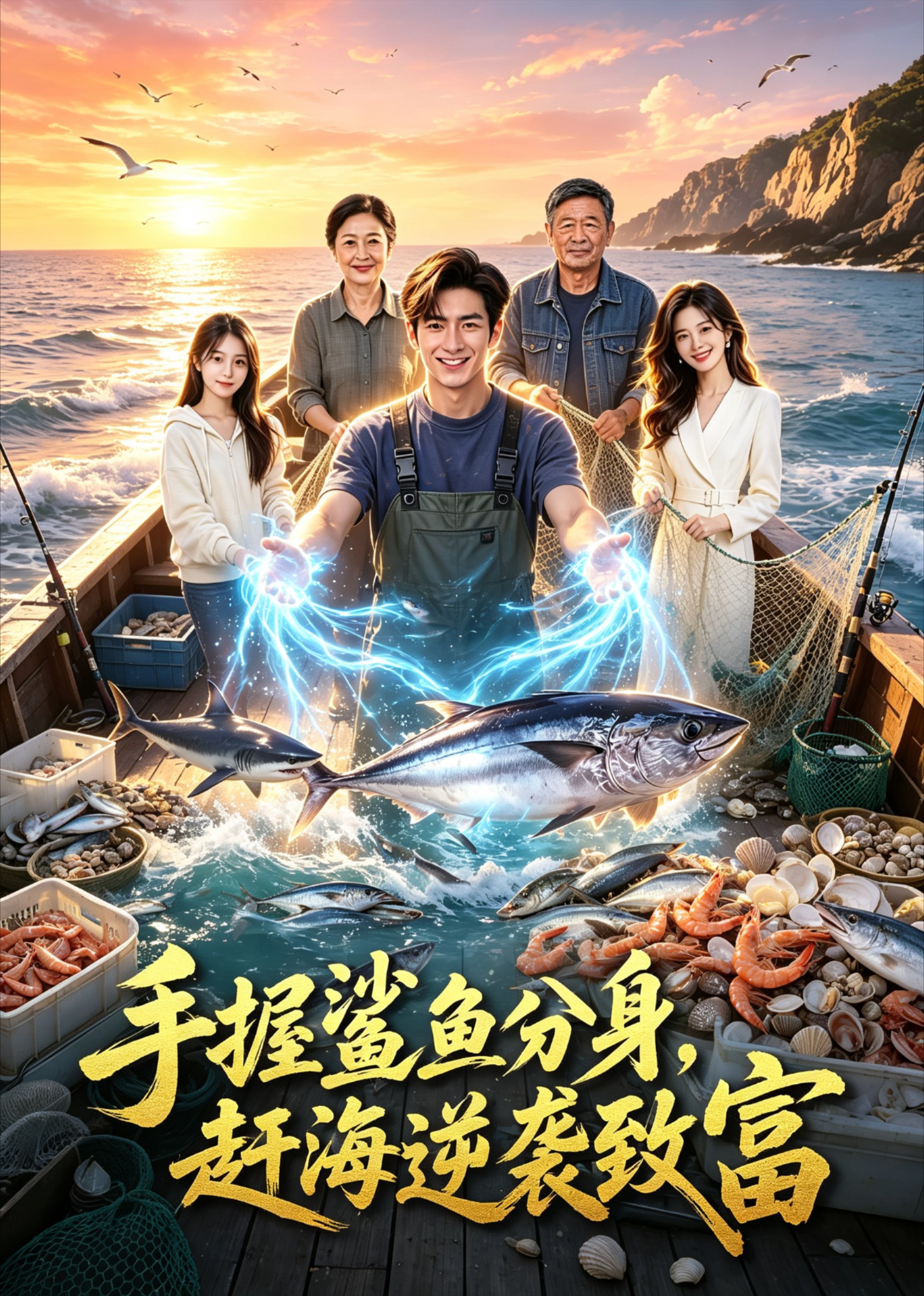 手握鲨鱼分身，赶海逆袭致富