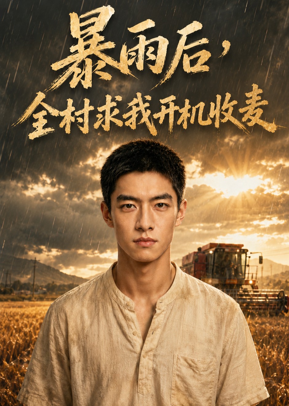 暴雨后全村求我开机收麦