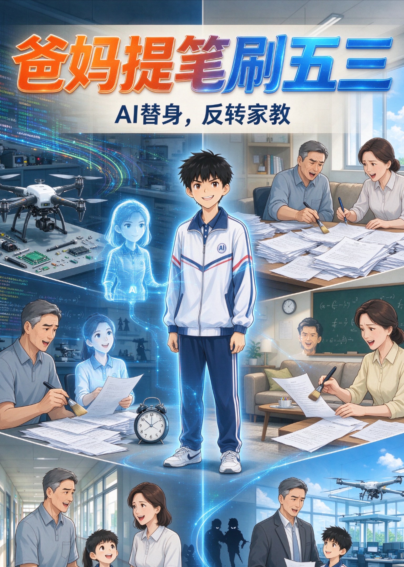 爸妈提笔刷五三封面图
