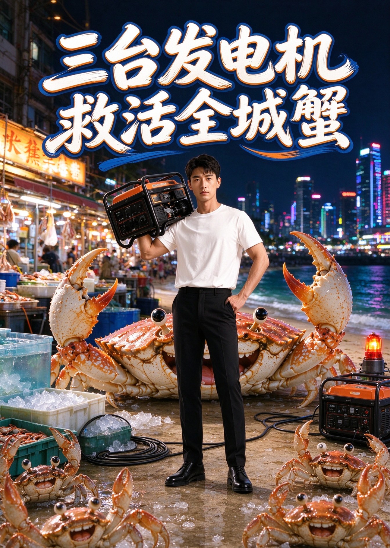 三台发电机救活全城蟹封面图