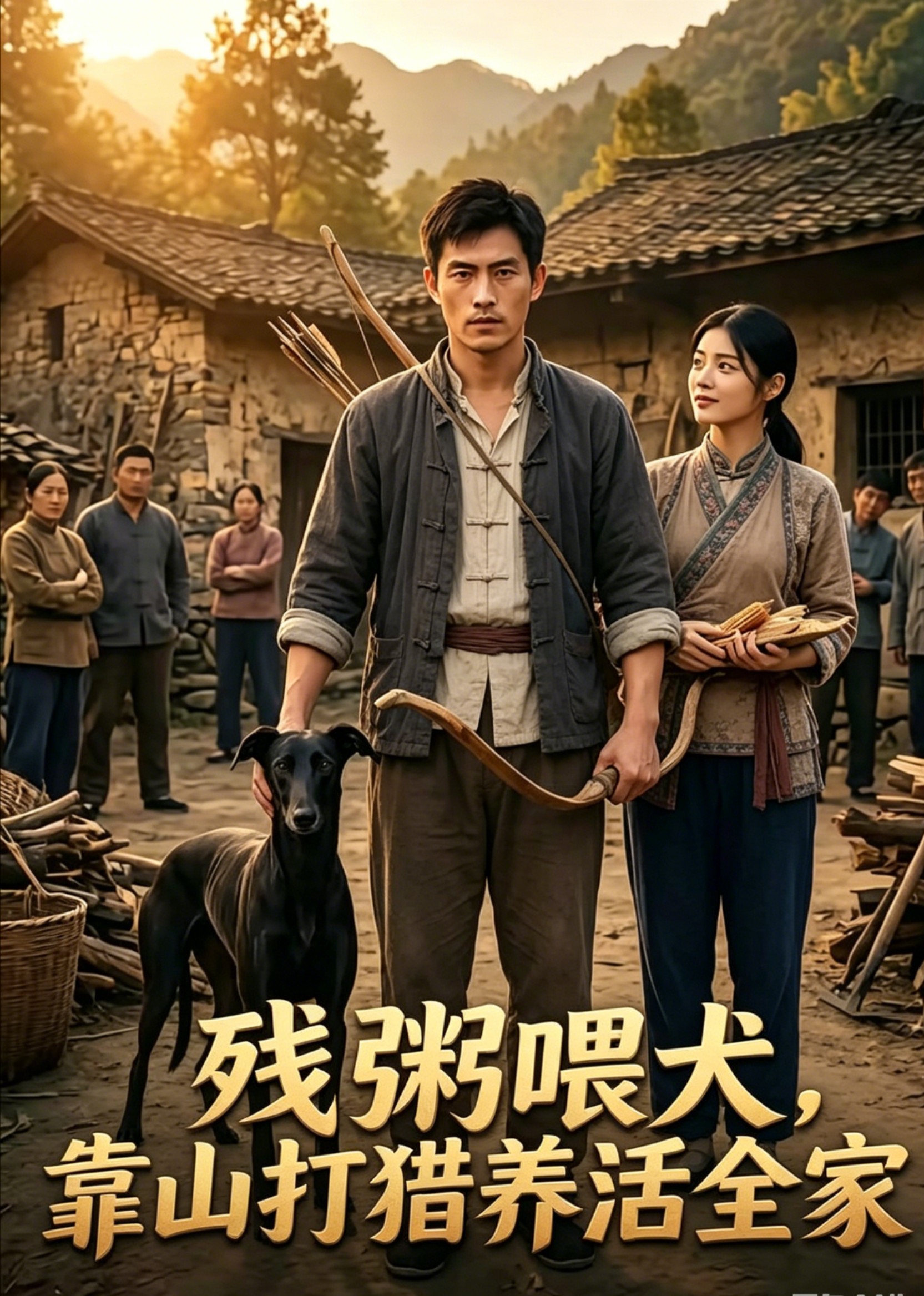 残粥喂犬，靠山打猎养活全家
