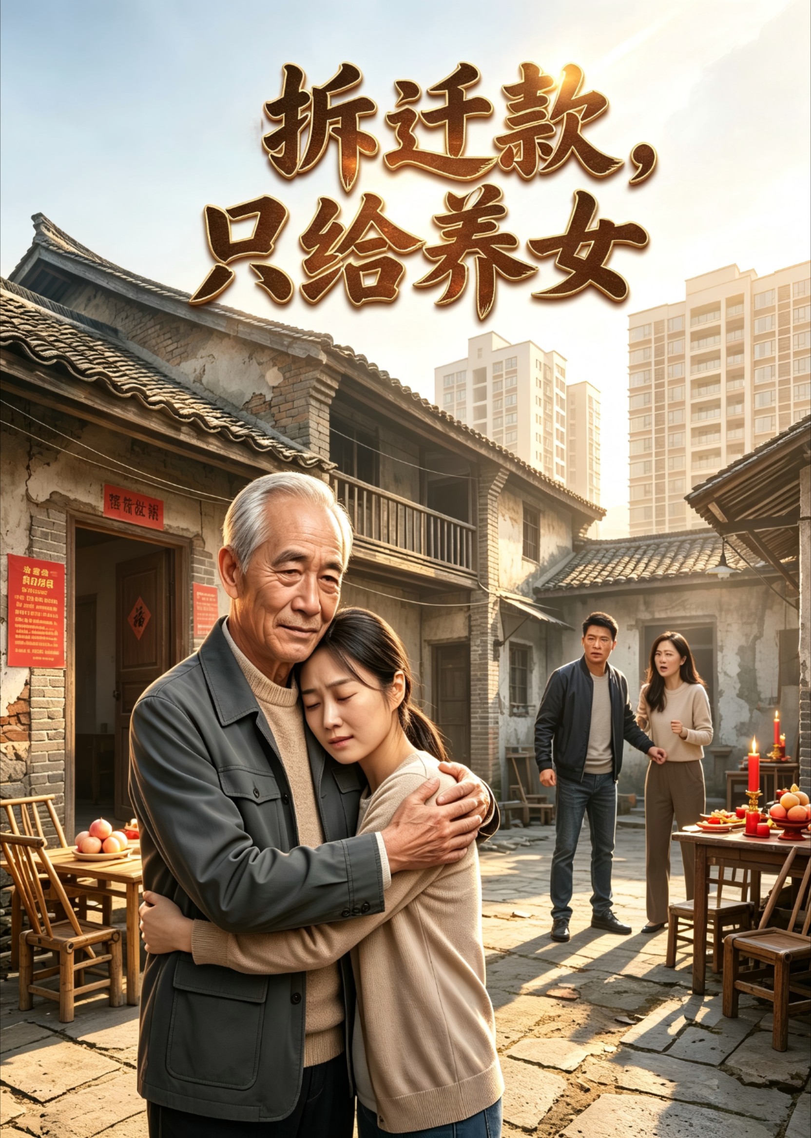 拆迁款只给养女