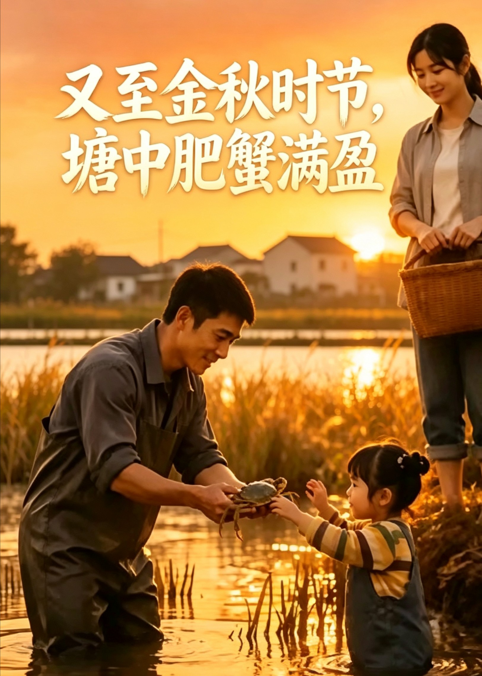 又至金秋时节，塘中肥蟹满盈
