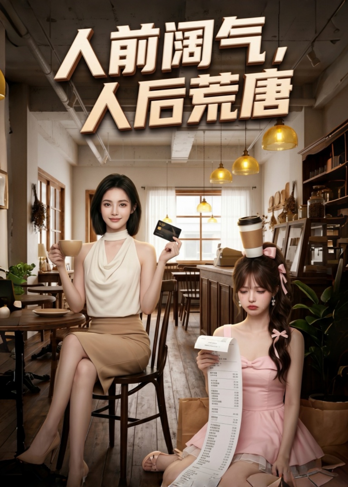 人前阔气，人后荒唐