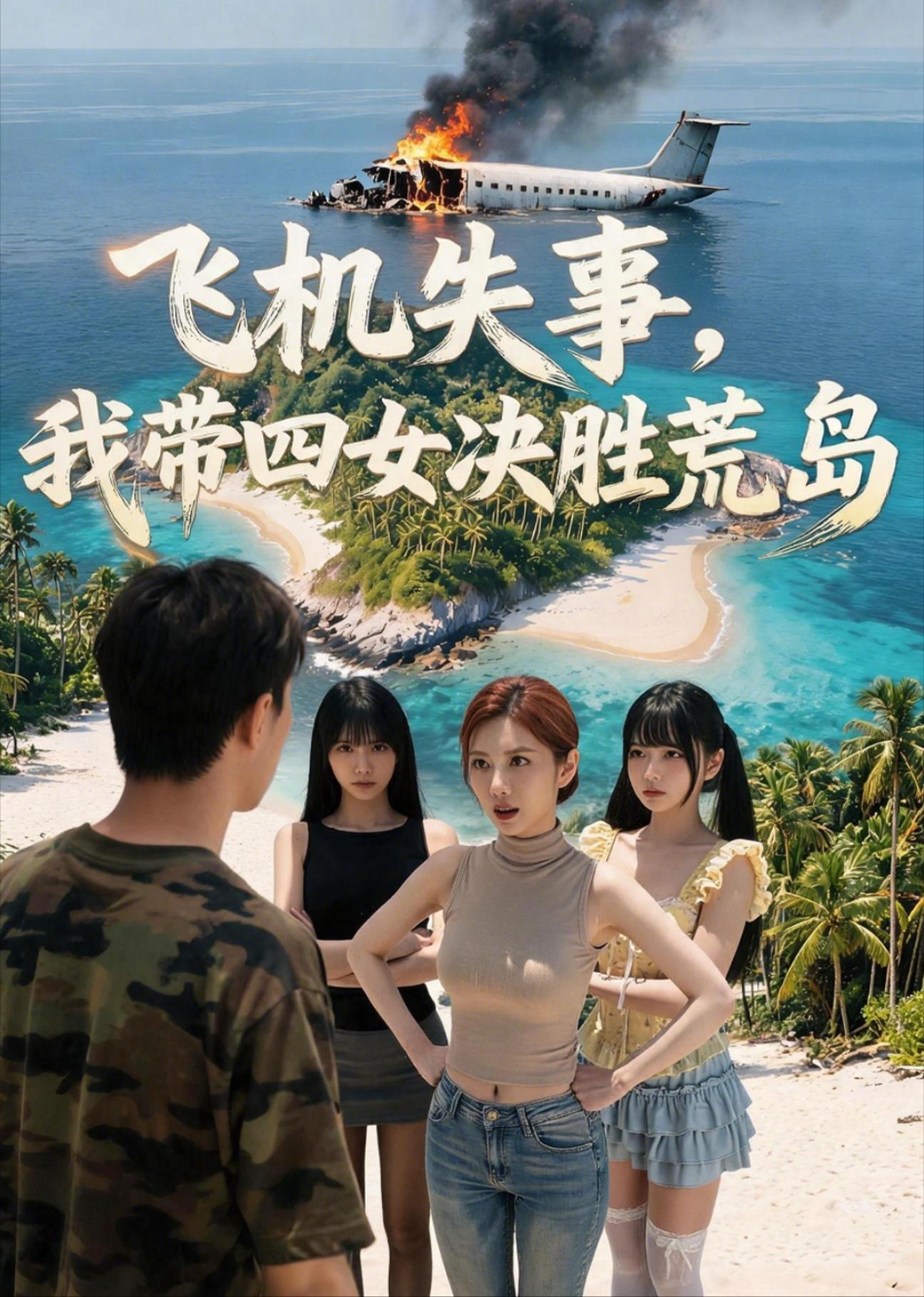 飞机失事，我带四女决胜荒岛