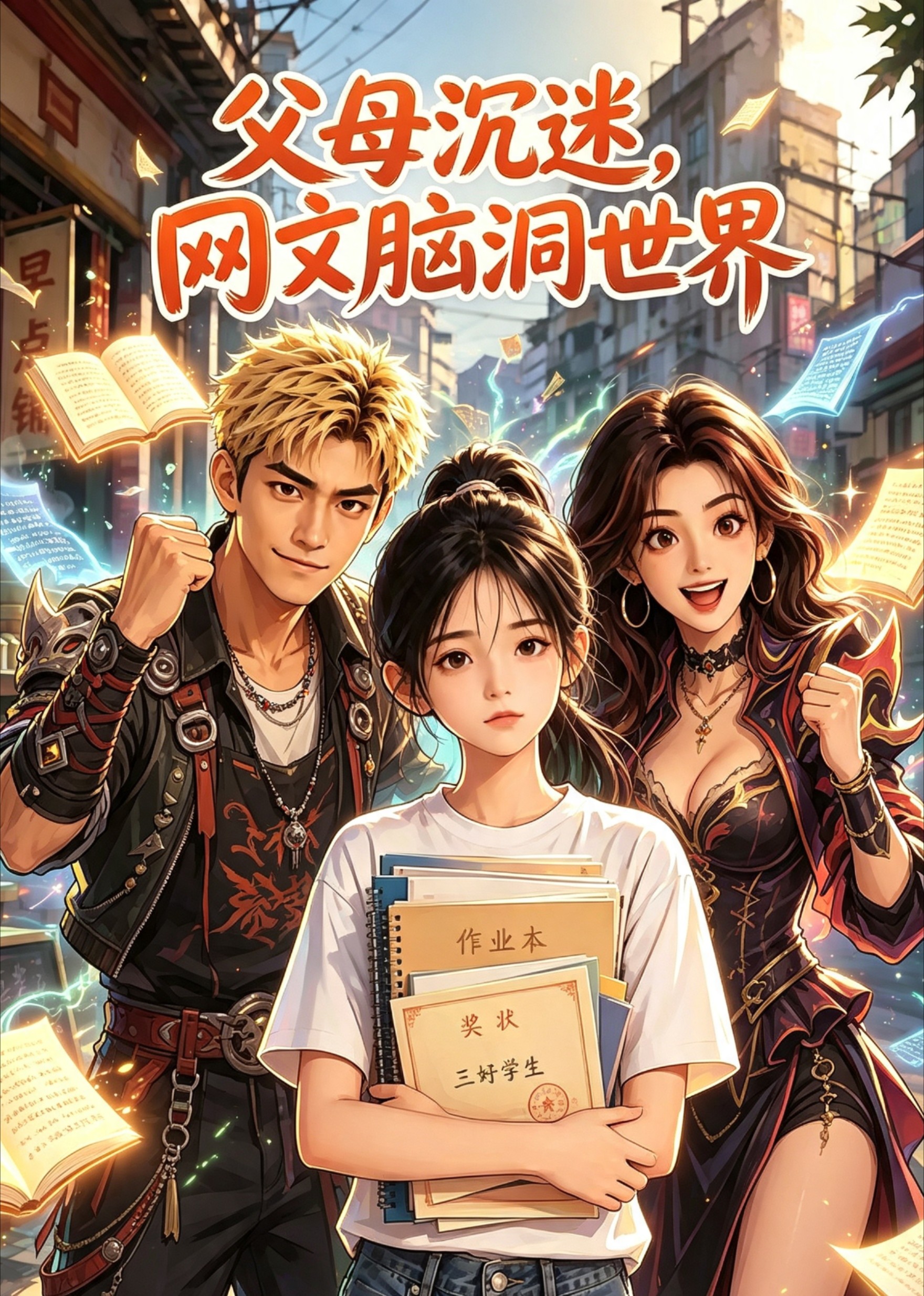 父母沉迷，网文脑洞世界封面图