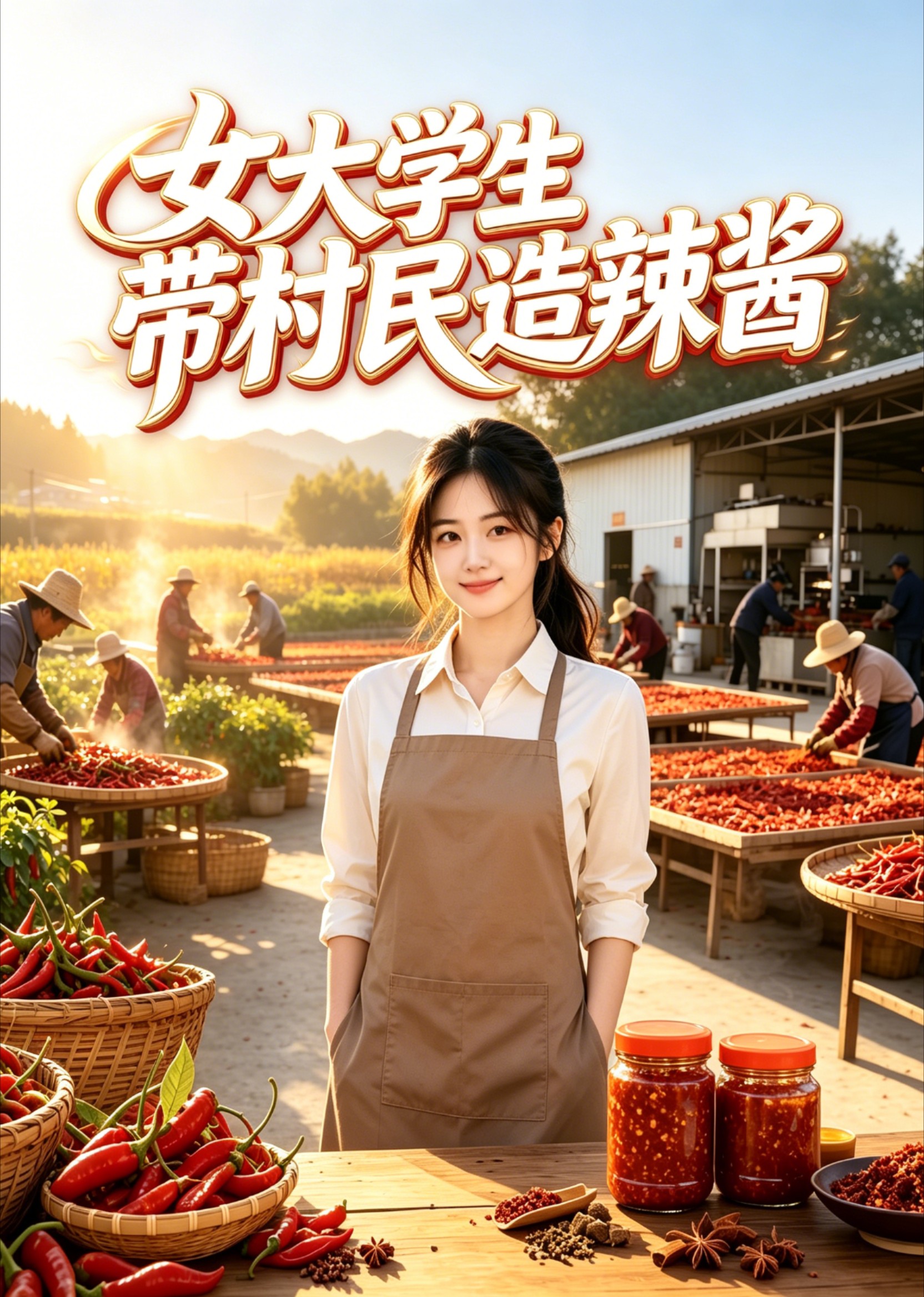 女大学生带村民造辣酱