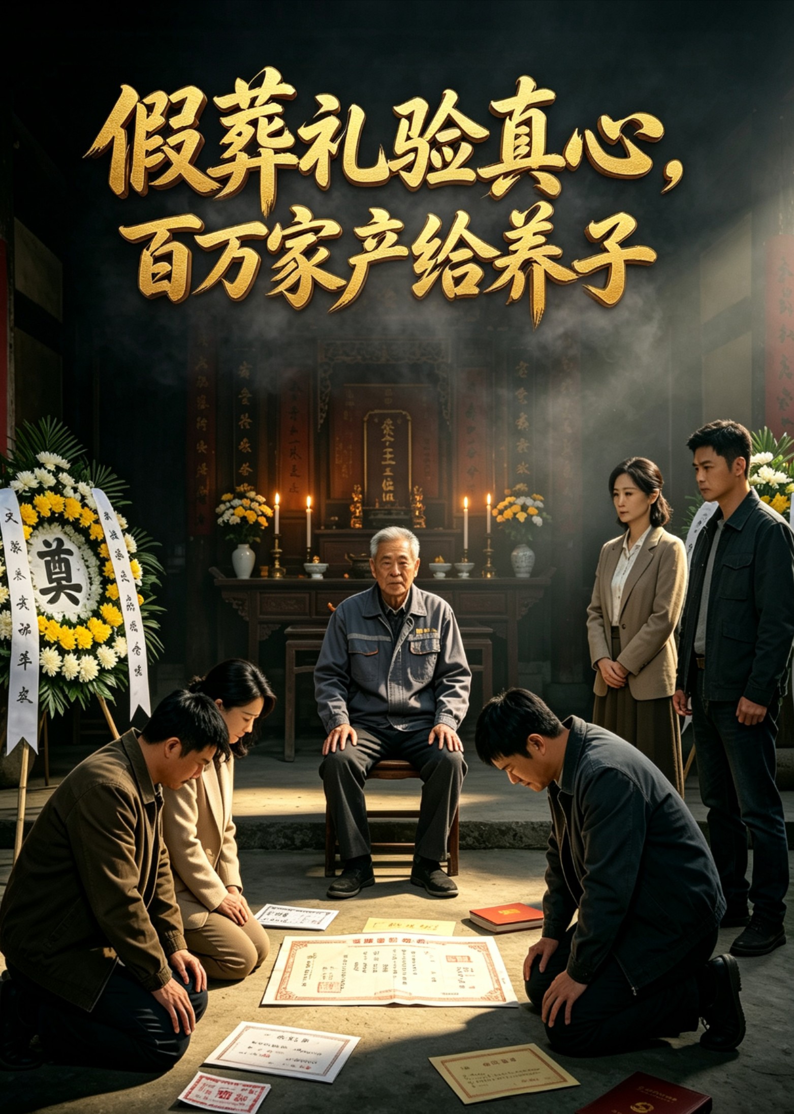 假葬礼验真心，百万家产给养子