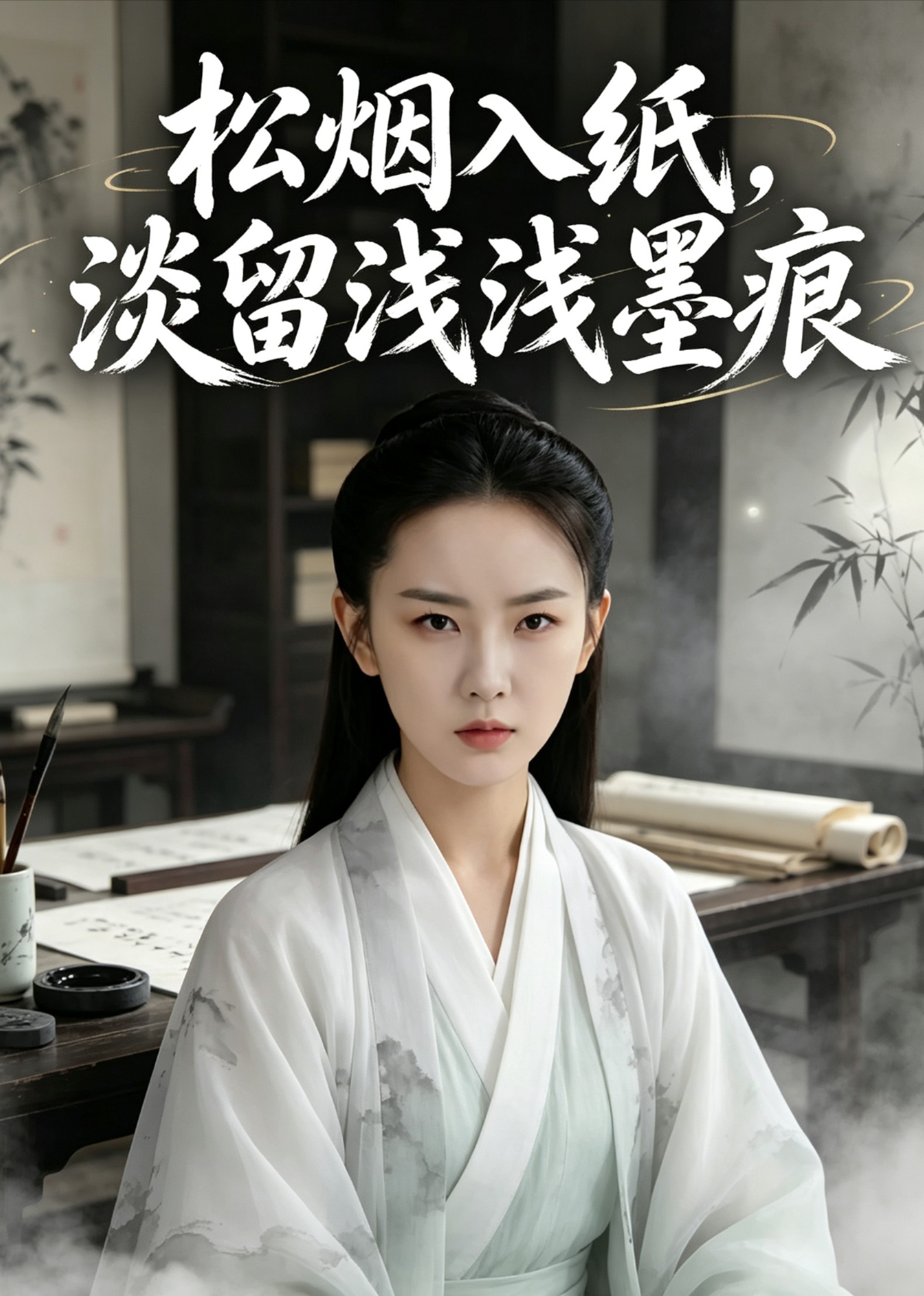 松烟入纸，淡留浅浅墨痕