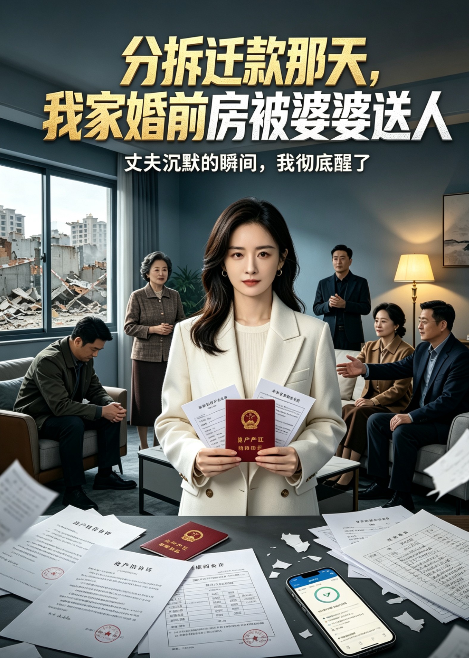 分拆迁款那天，我家婚前房被婆婆送人