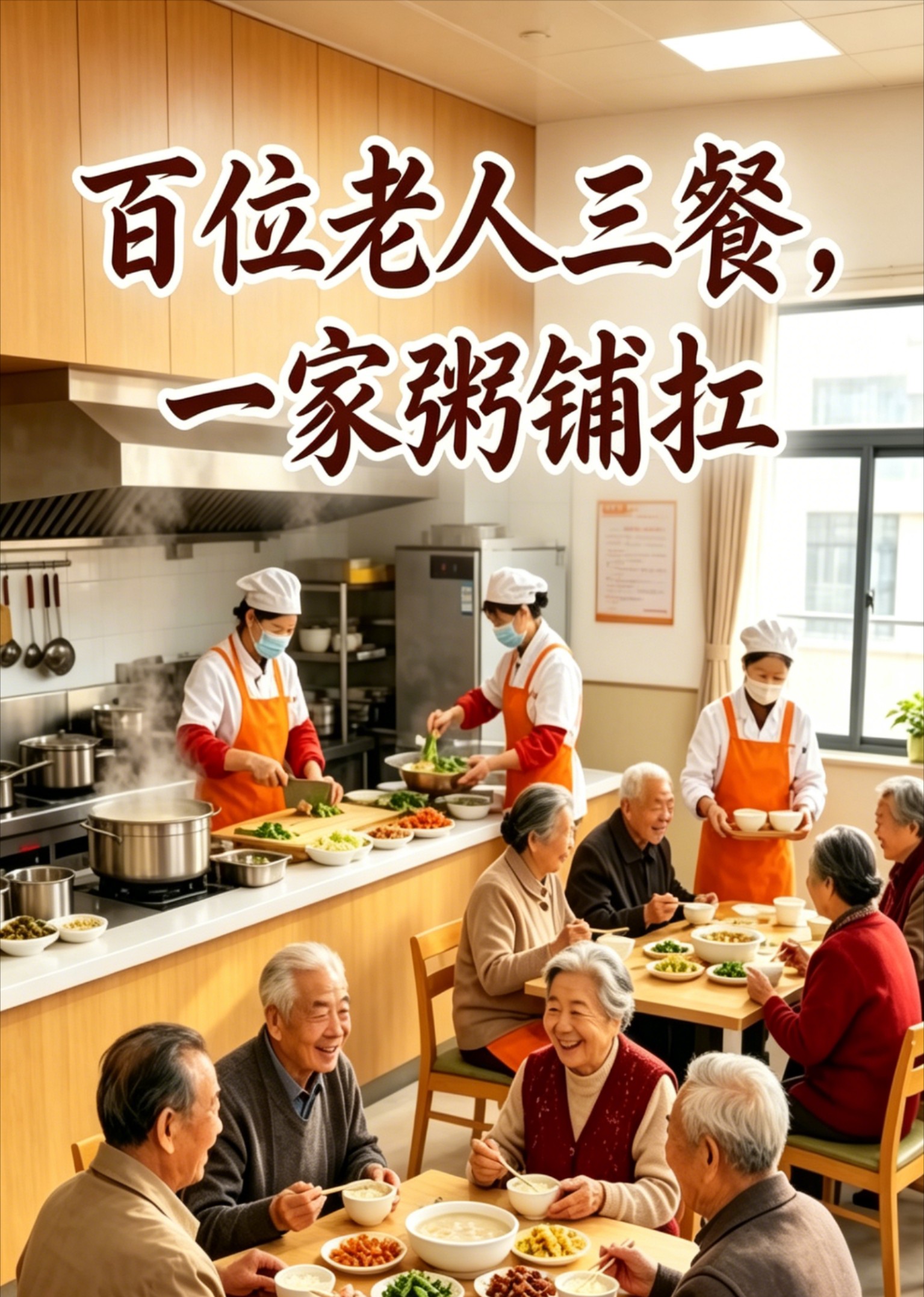 百位老人三餐，一家粥铺扛