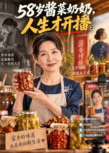 58岁酱菜奶奶，人生才开播