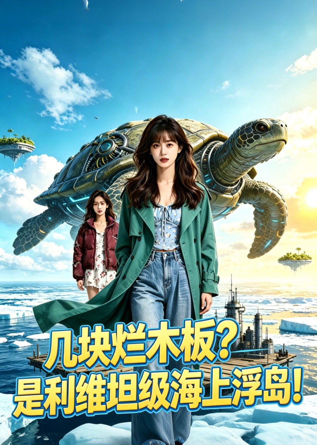 几块烂木板？是利维坦级海上浮岛！