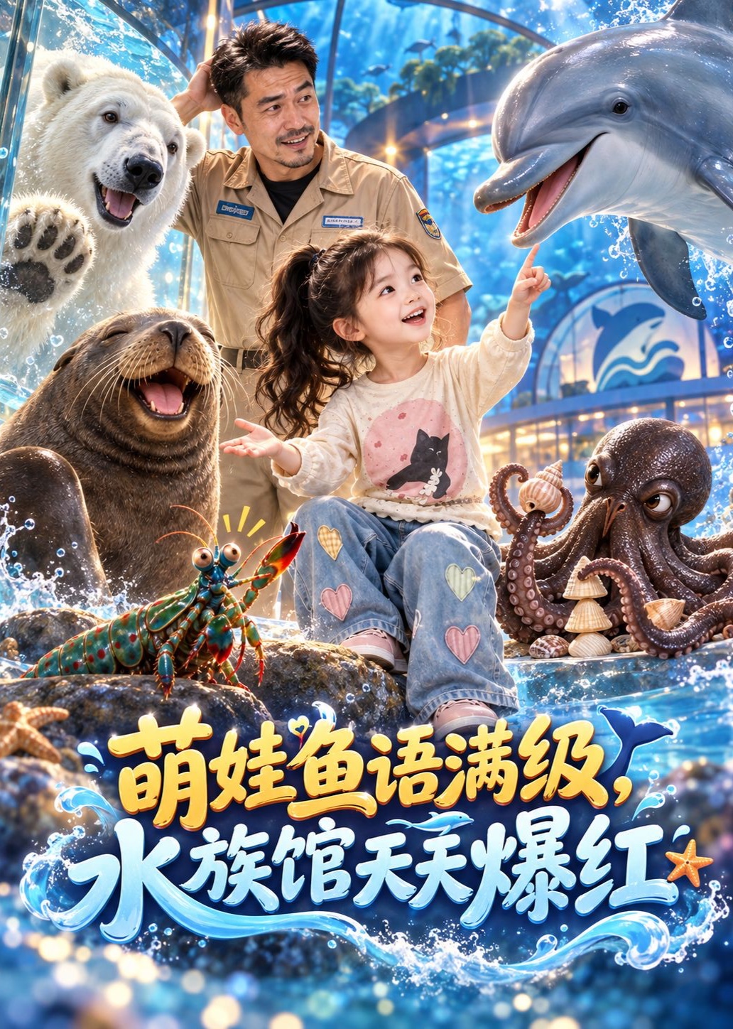 萌娃鱼语满级，水族馆天天爆红封面图