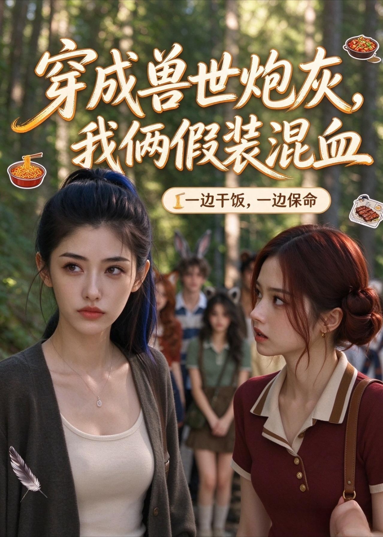 穿成兽世炮灰，我俩假装混血封面图
