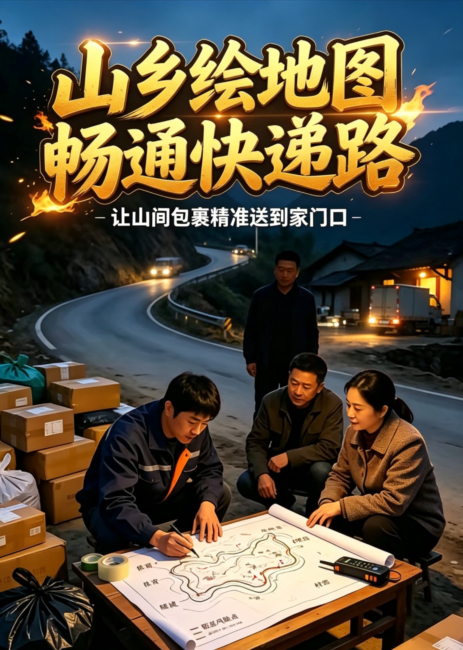 山乡绘地图畅通快递路