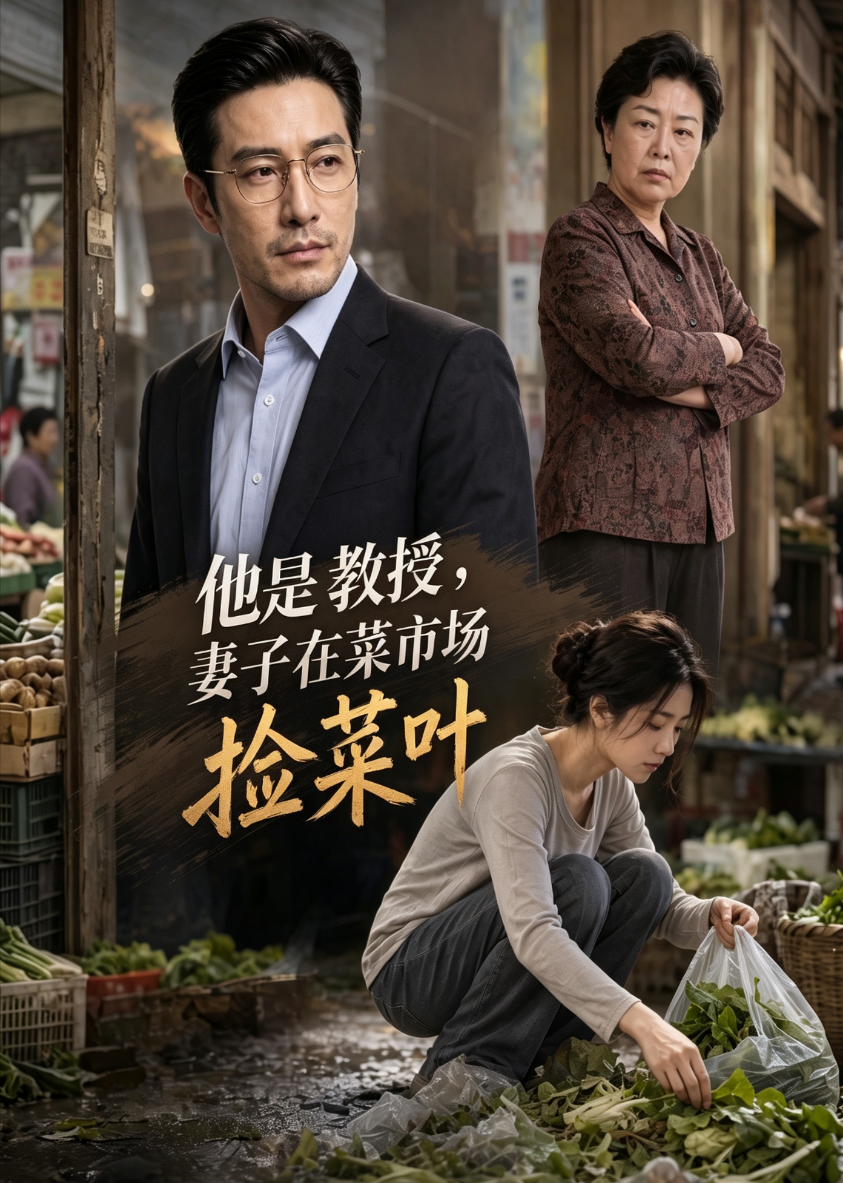 他是教授，妻子在菜市场捡菜叶