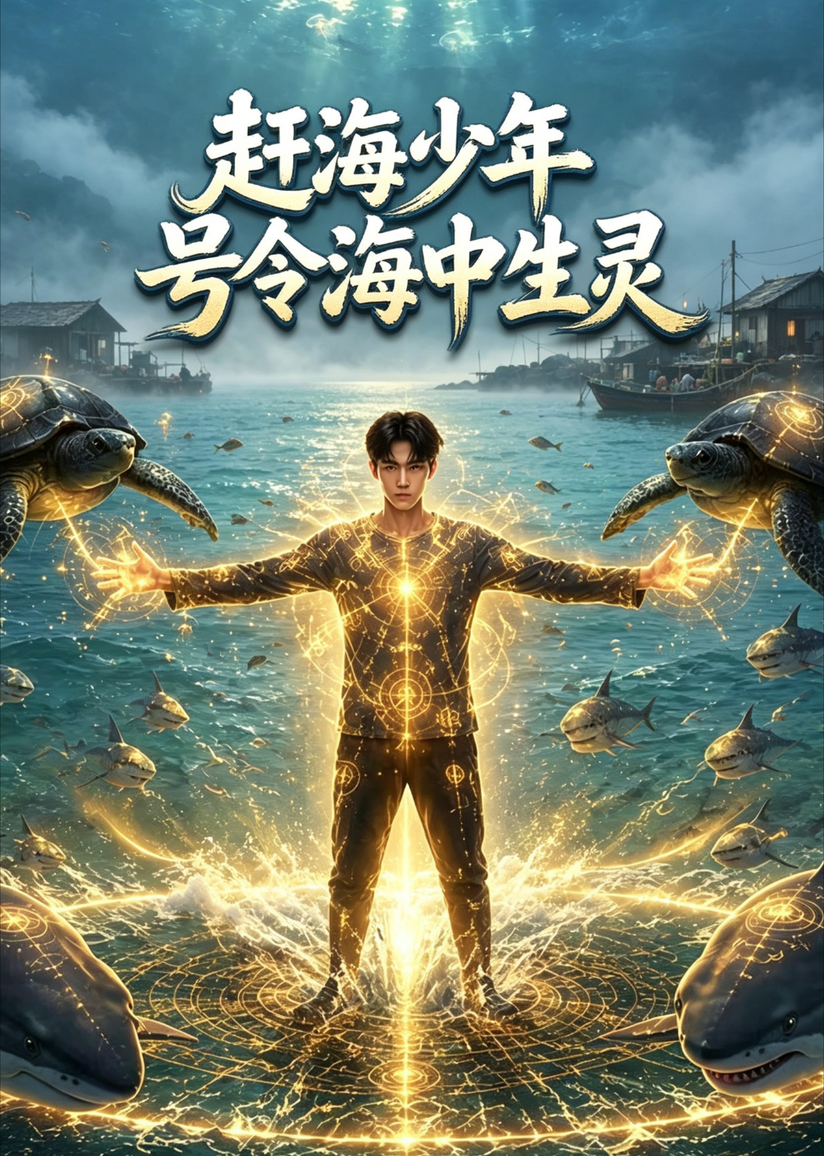 赶海少年号令海中生灵