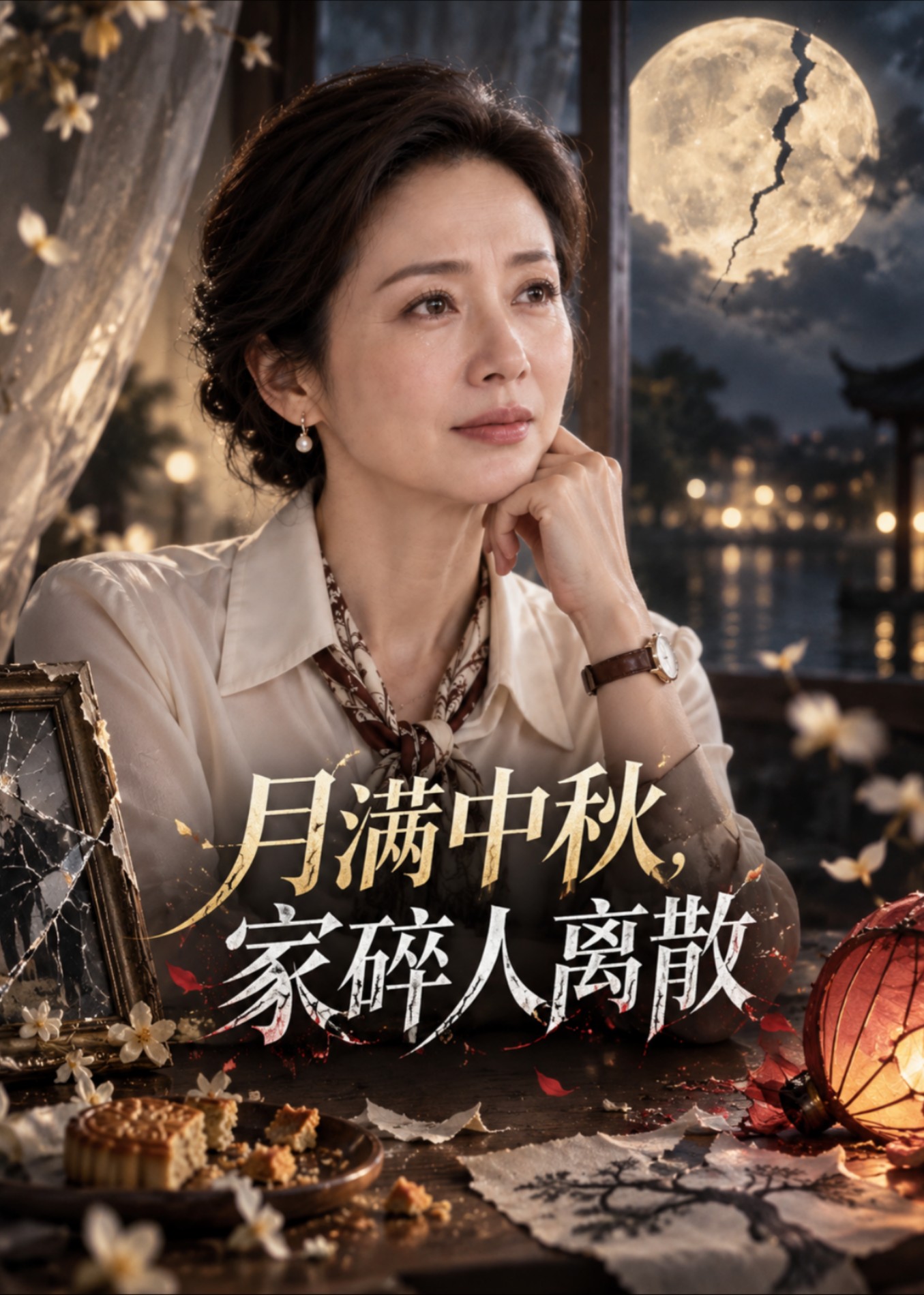 月满中秋，家碎人离散 海报