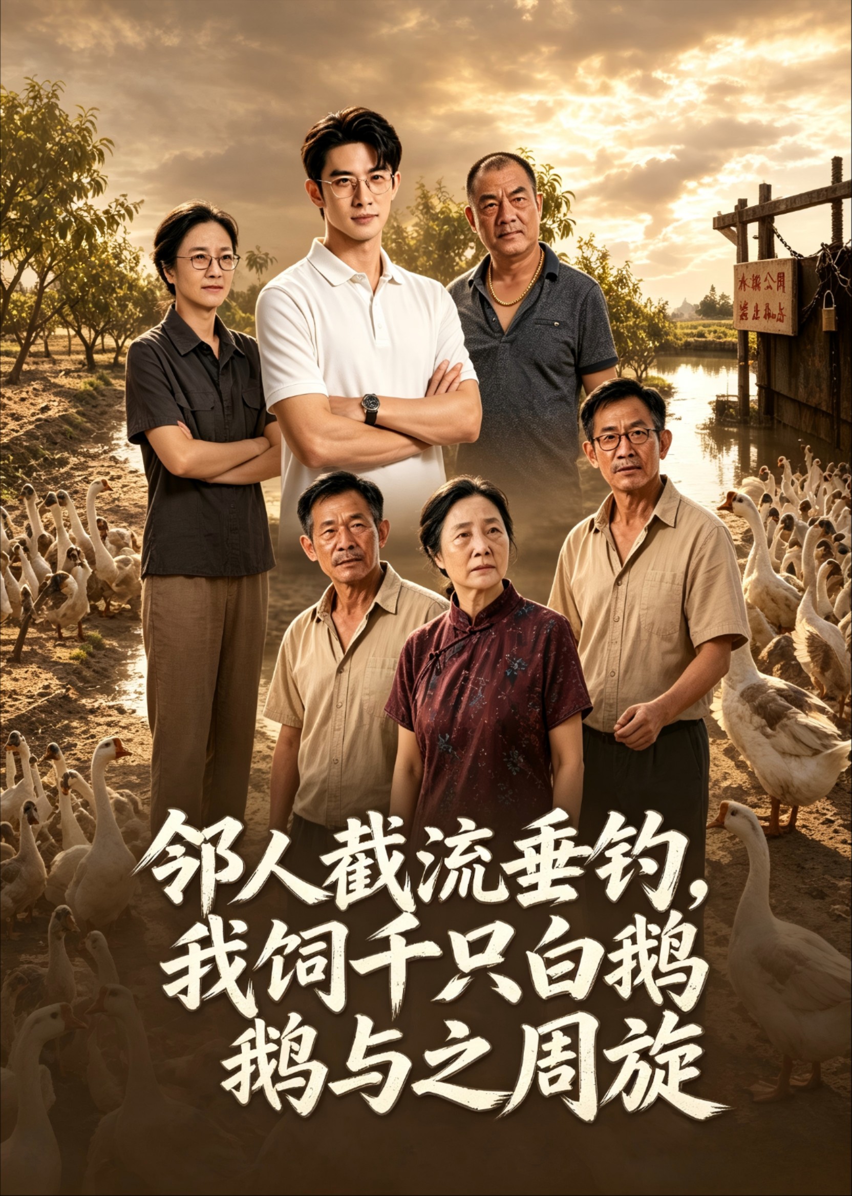 邻人截流垂钓，我饲千只白鹅与之周旋