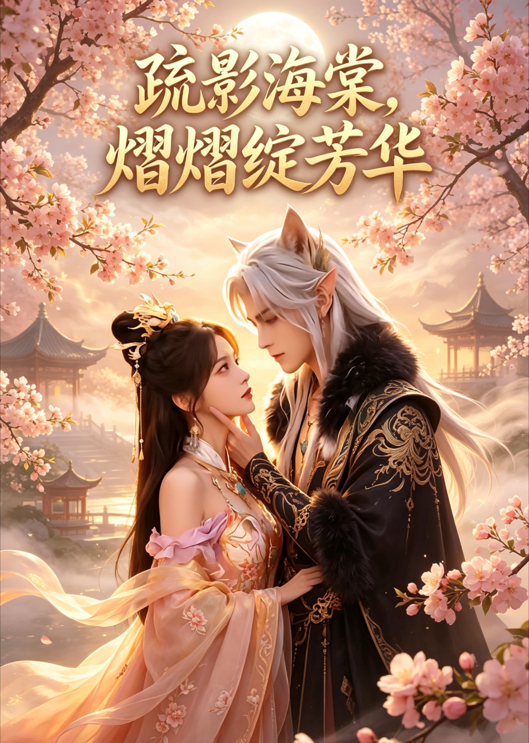 疏影海棠，熠熠绽芳华