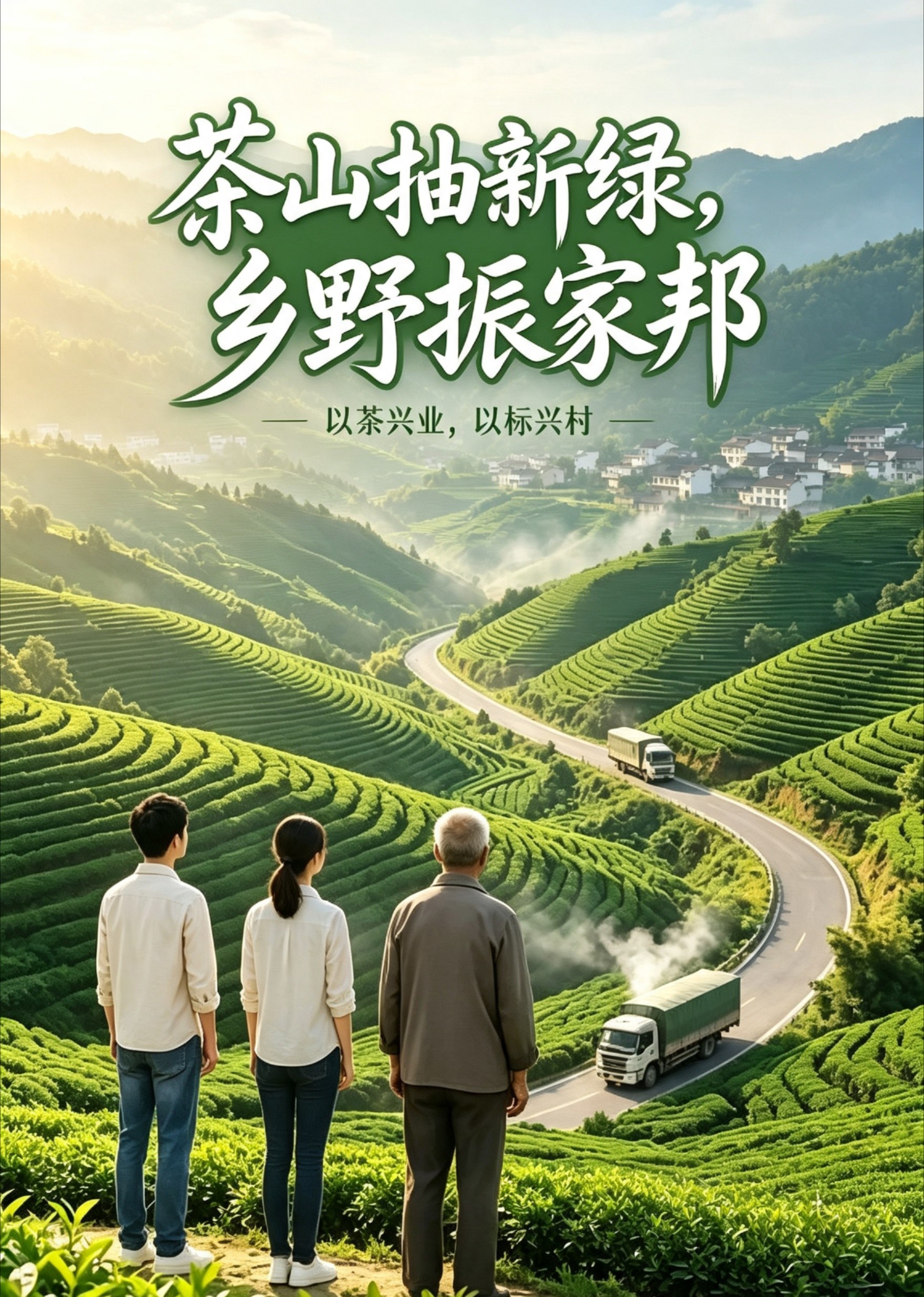 茶山抽新绿，乡野振家邦