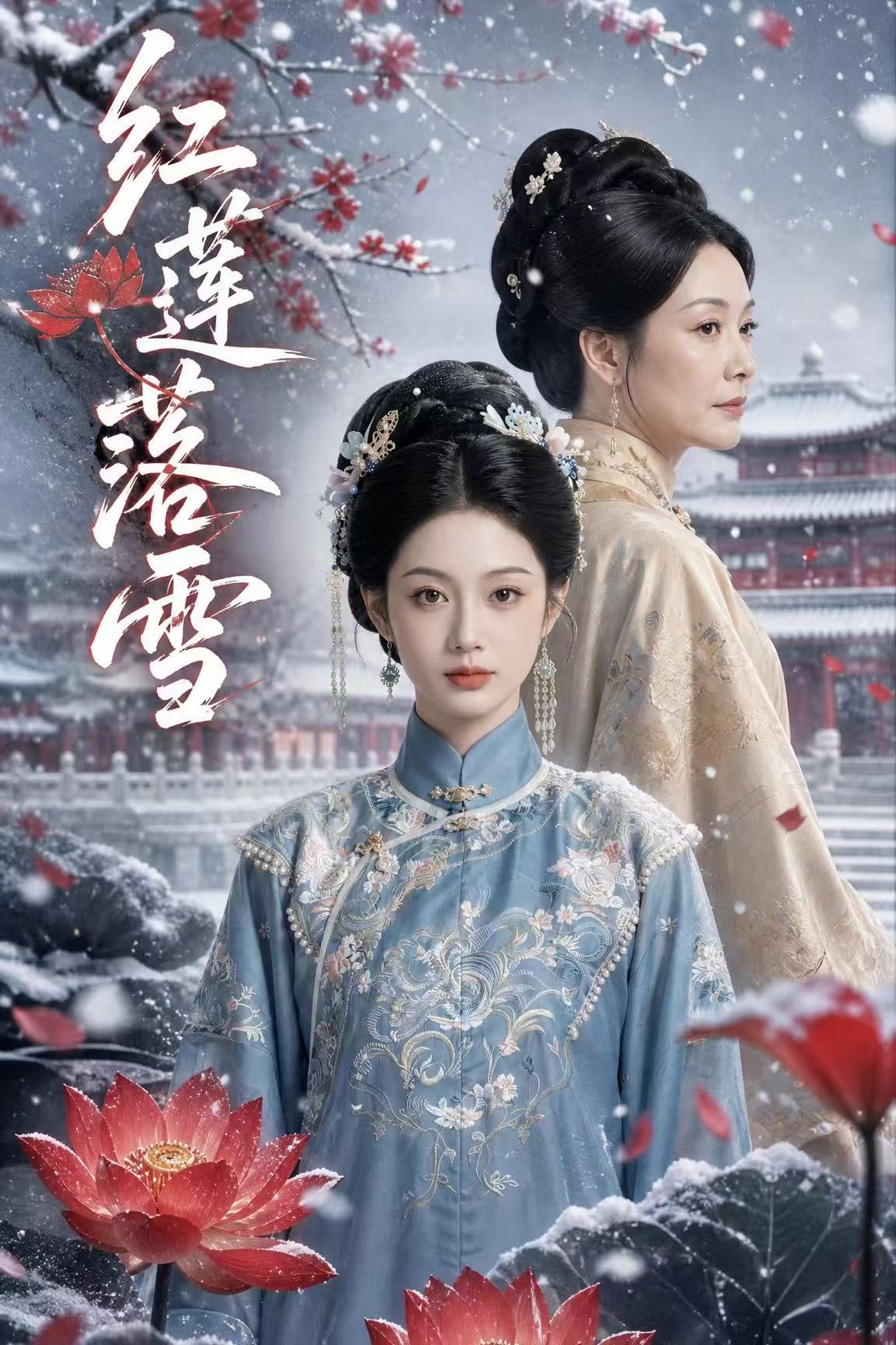 红莲落雪