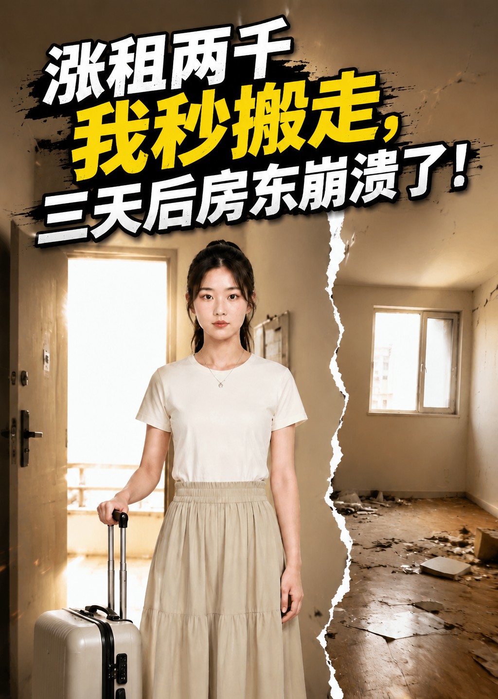 涨租两千我秒搬走，三天后房东崩溃了封面图