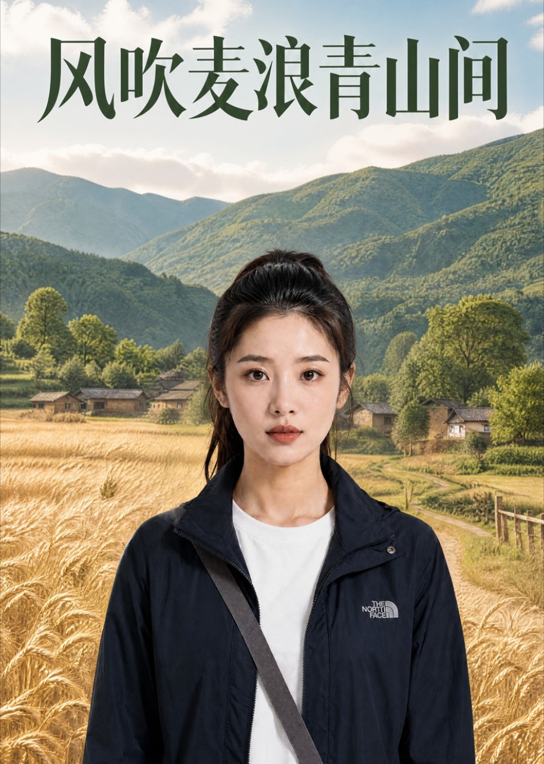 风吹麦浪青山间