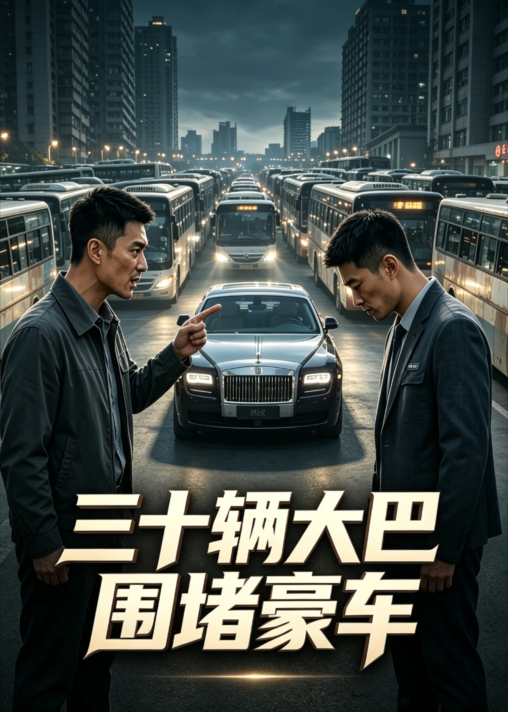 三十辆大巴围堵豪车