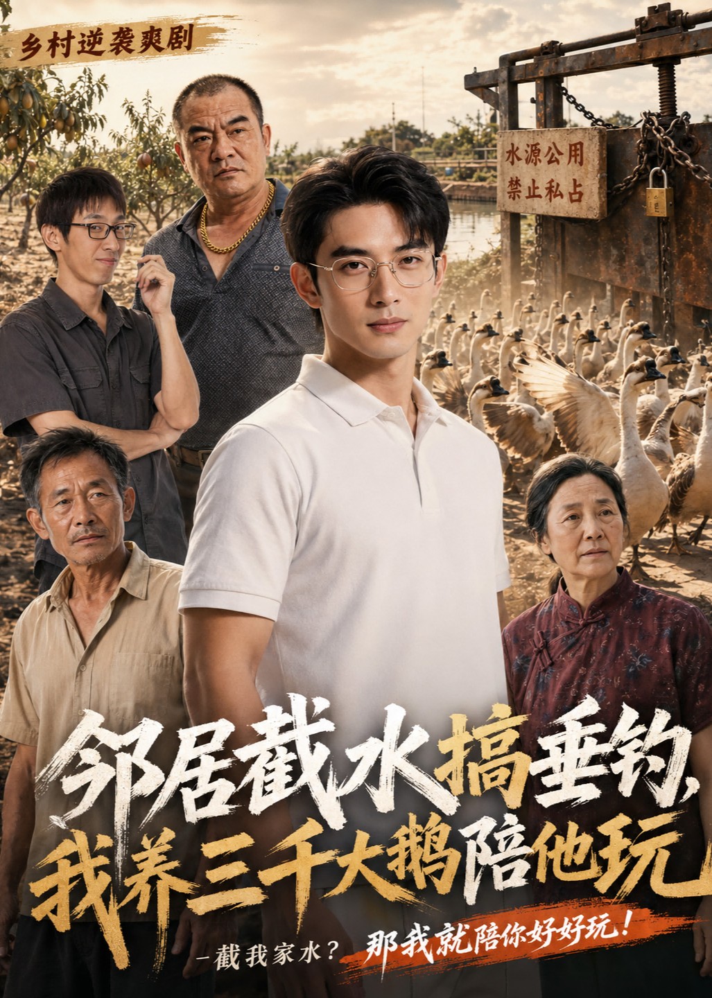 邻居截水搞垂钓，我养三千大鹅陪他玩