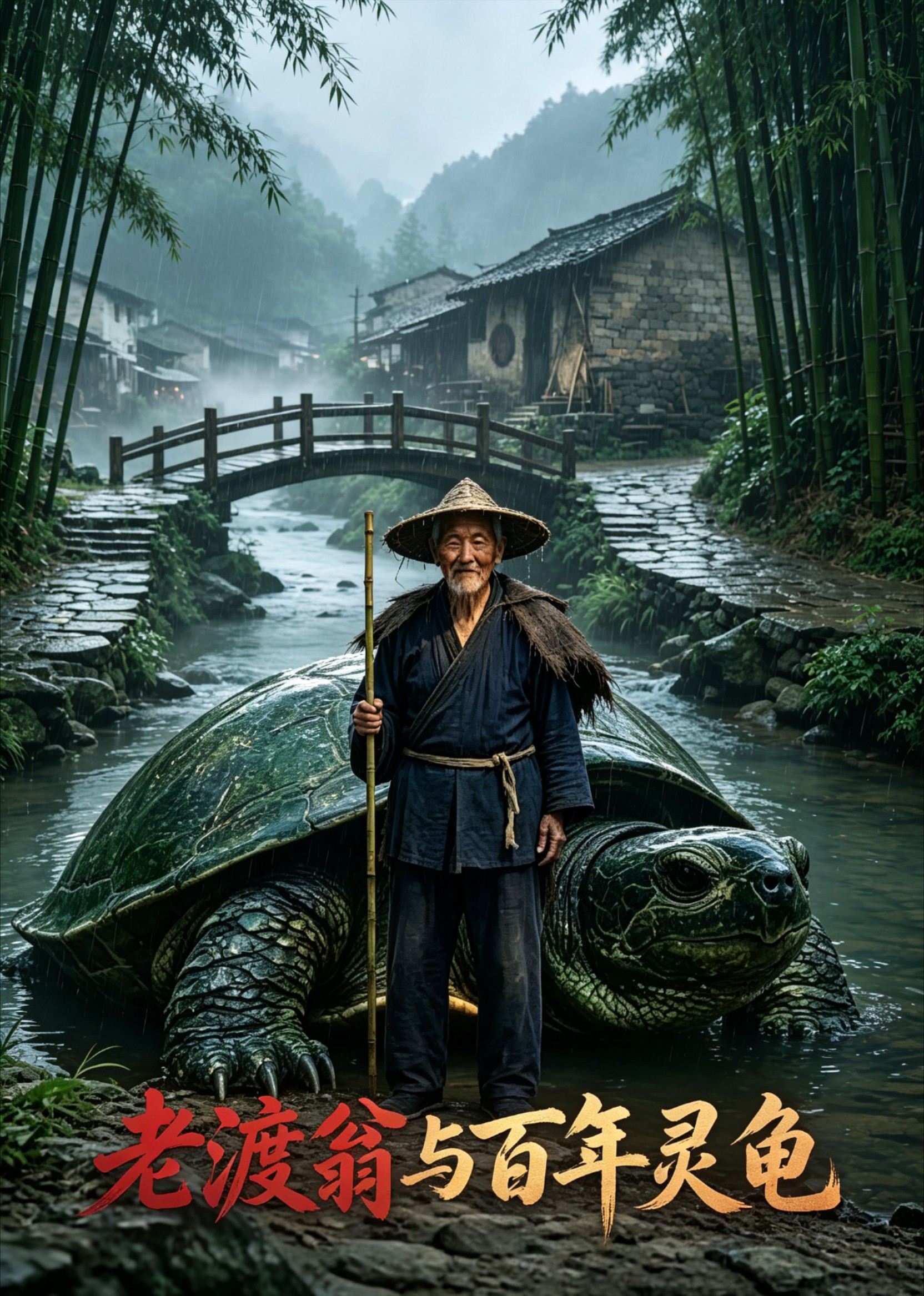 老渡翁与百年灵龟封面图