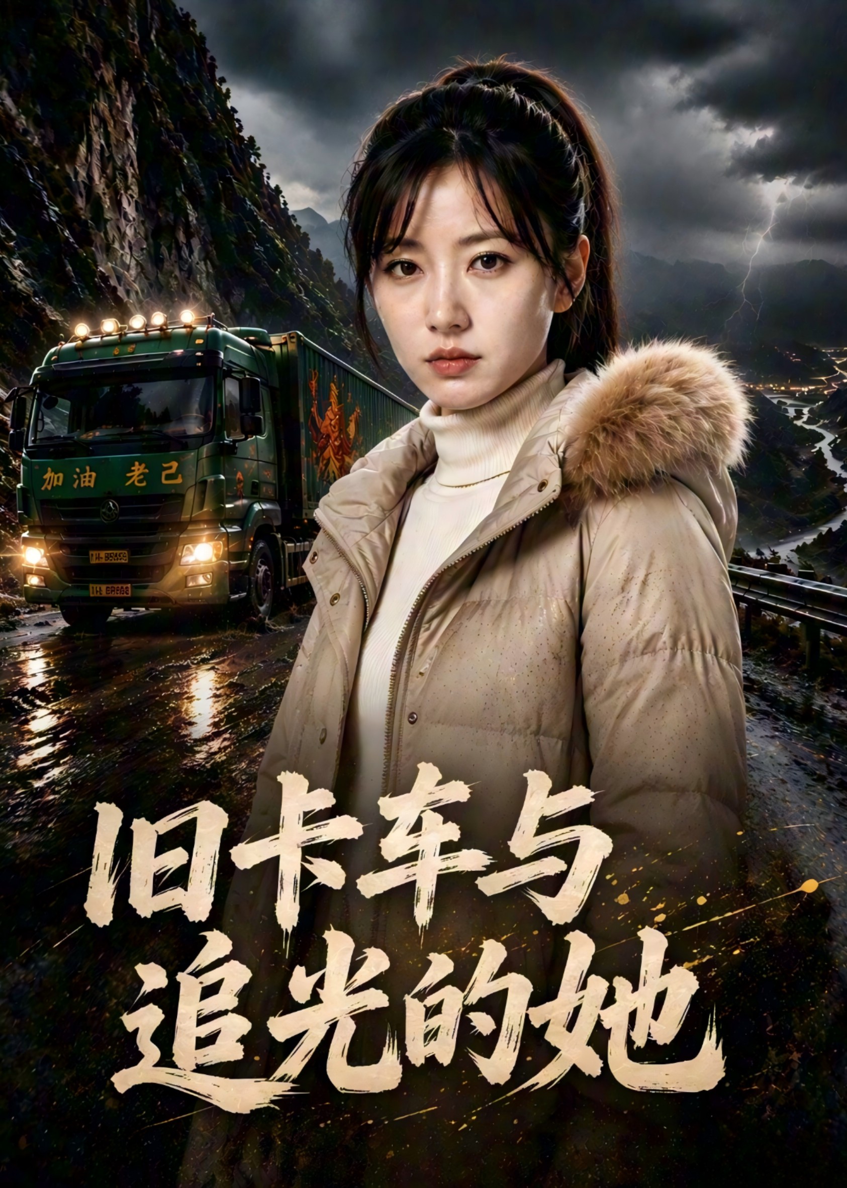 旧卡车与追光的她