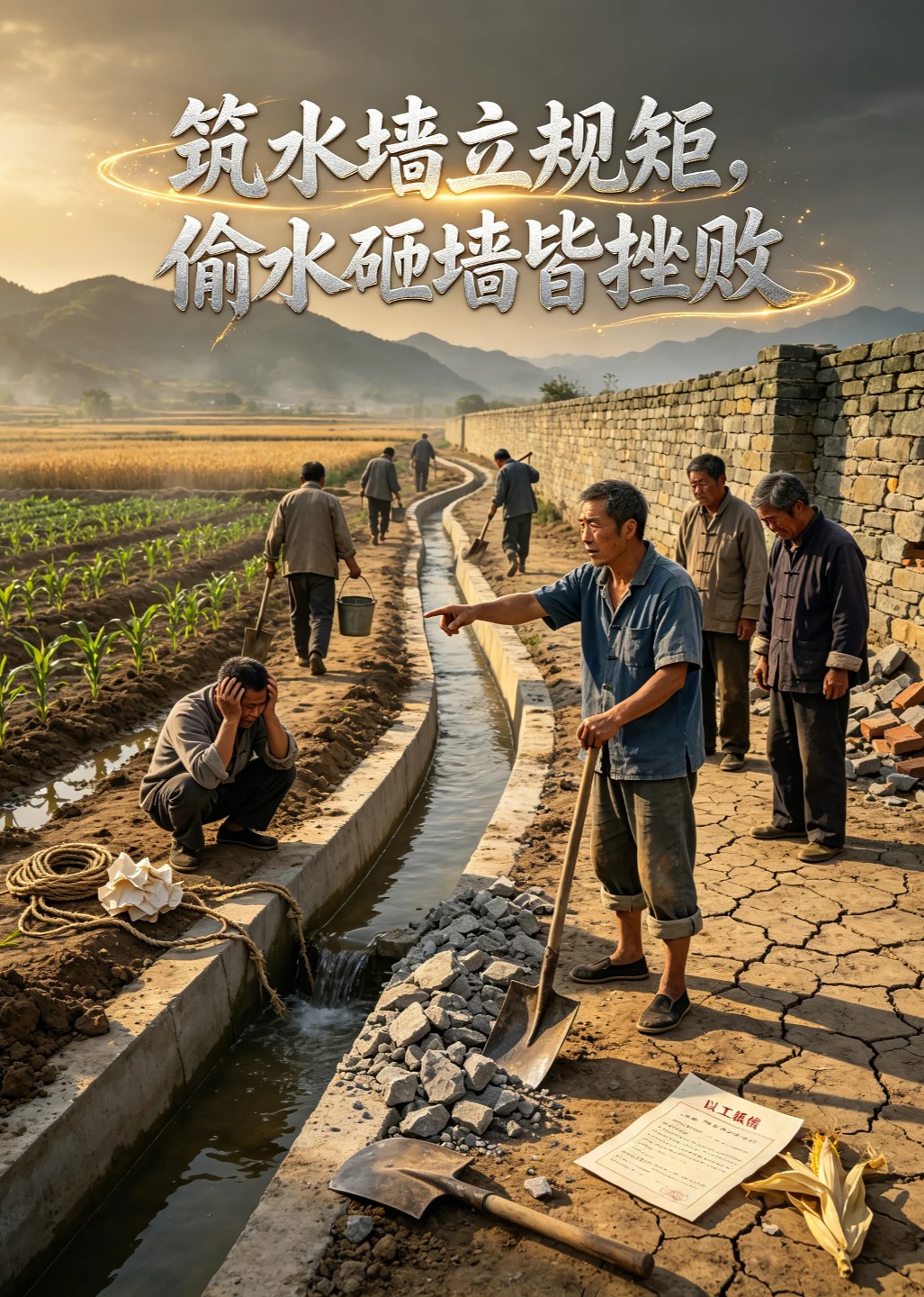 筑水墙立规矩，偷水砸墙皆挫败