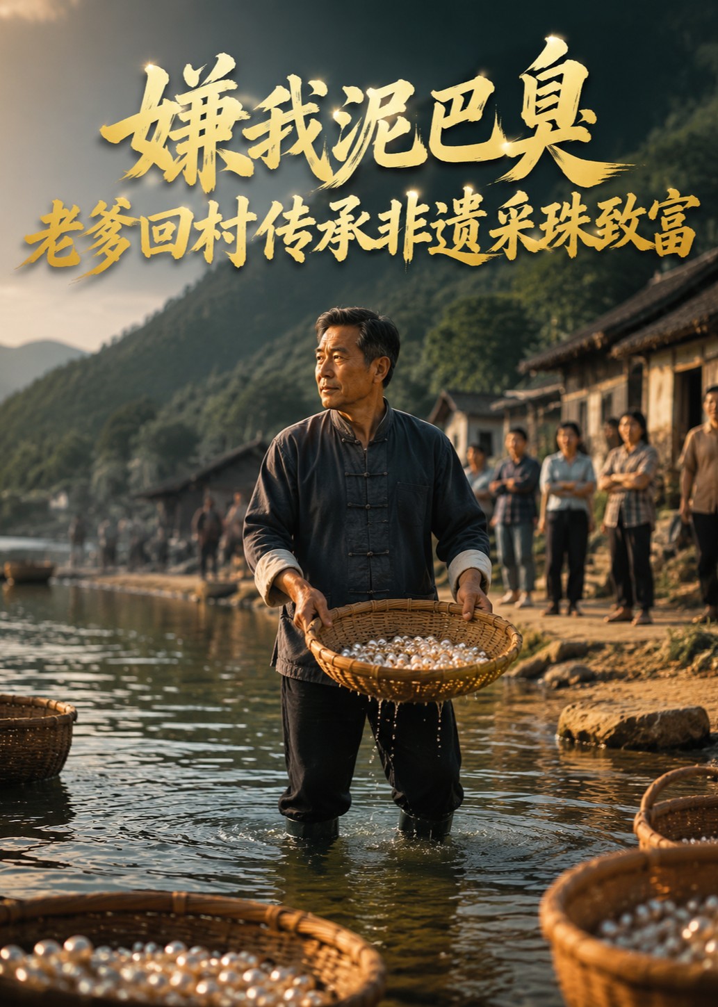 嫌我泥巴臭？老爹回村传承非遗采珠致富